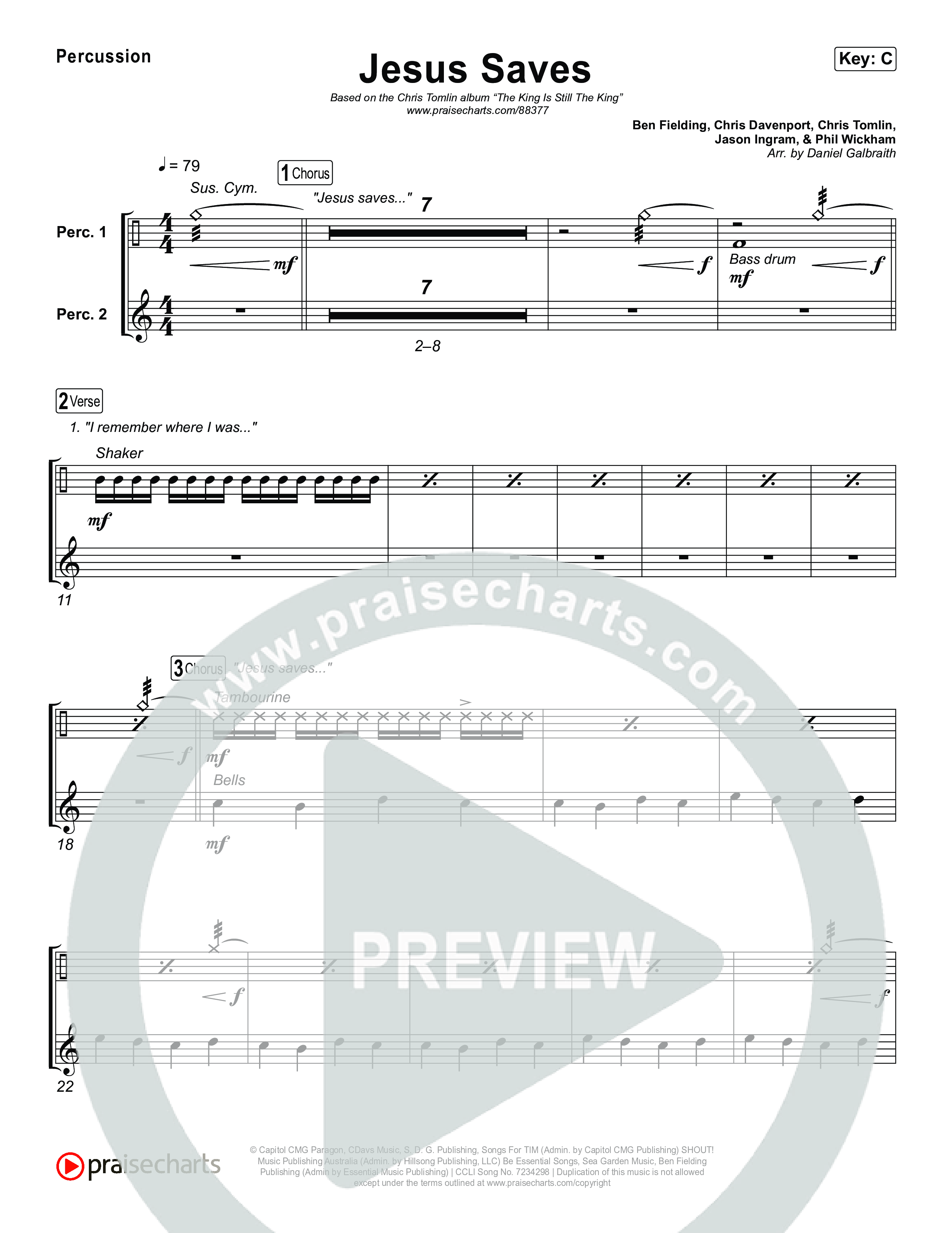 Jesus Saves Percussion (Chris Tomlin)