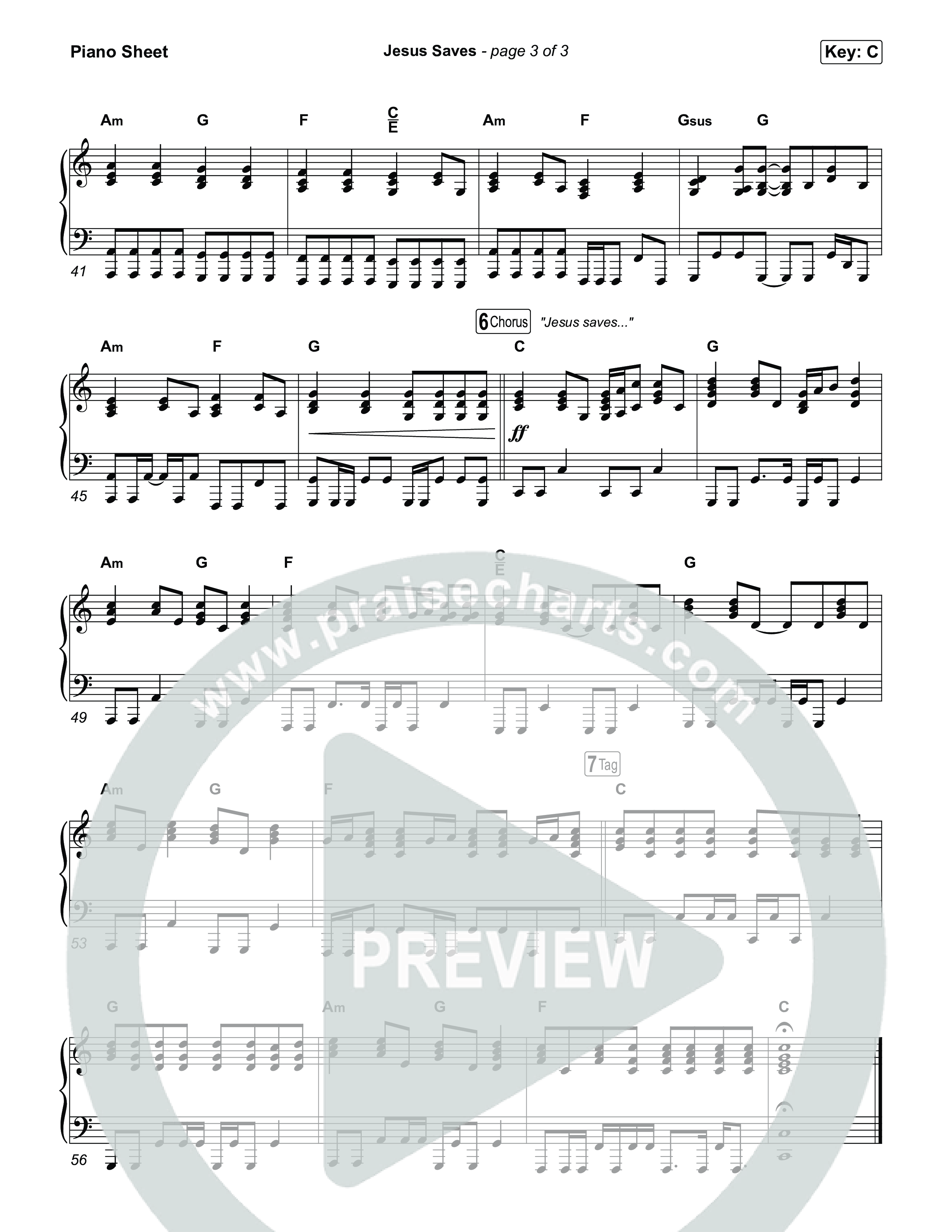 Jesus Saves Piano Sheet (Chris Tomlin)