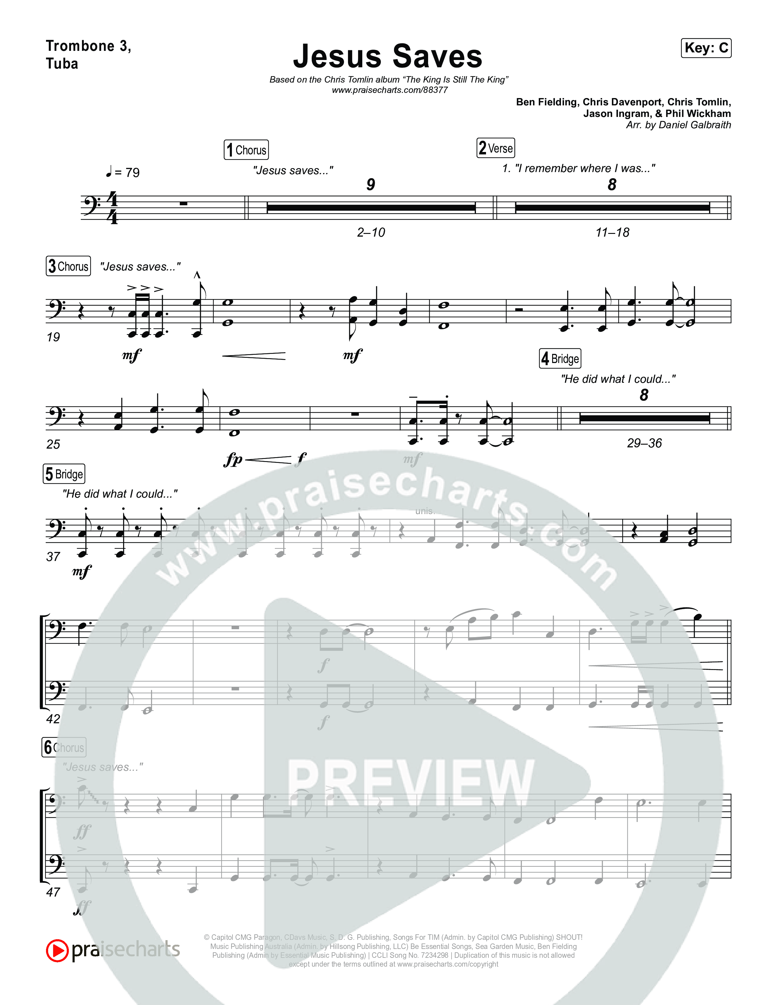 Jesus Saves Trombone 3/Tuba (Chris Tomlin)