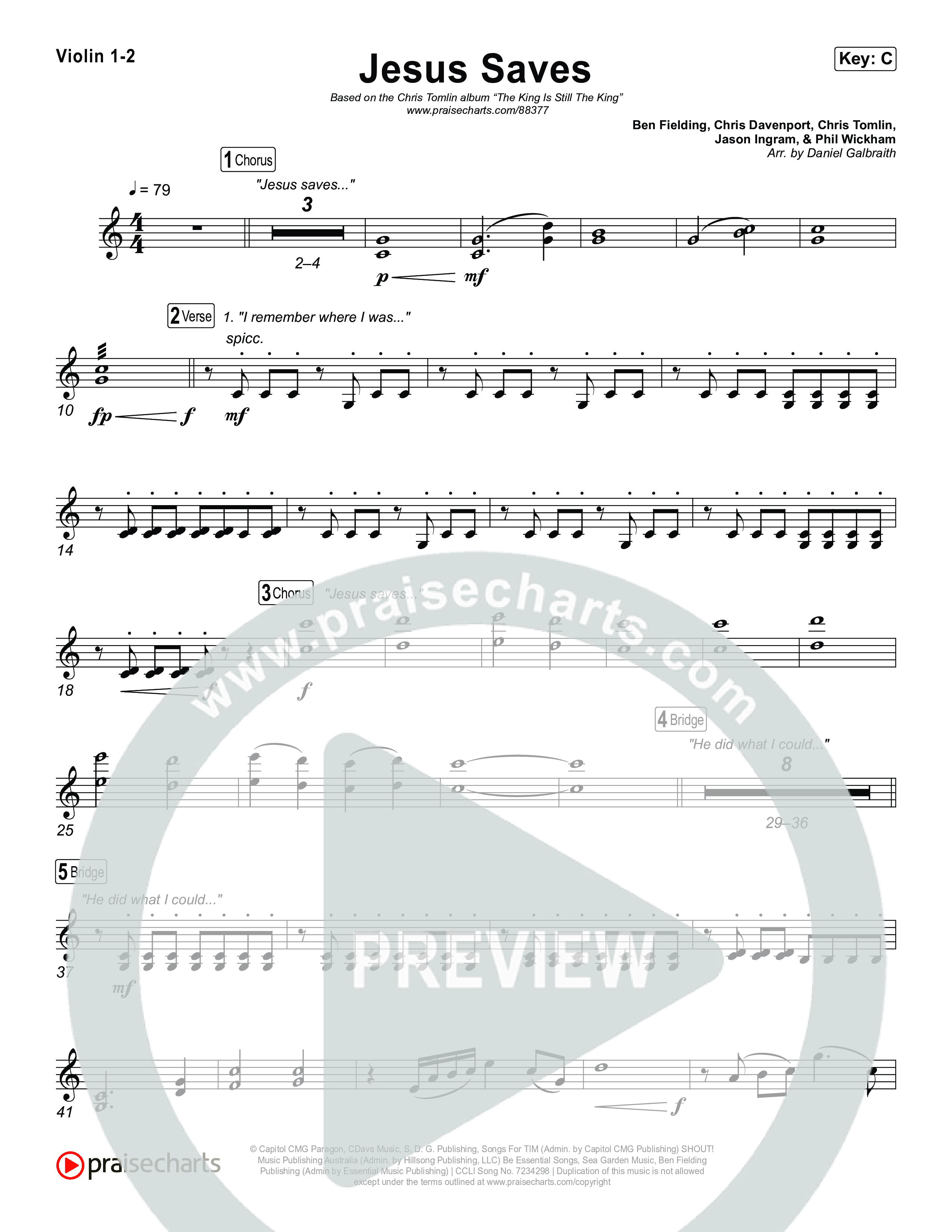 Jesus Saves Violin 1,2 (Chris Tomlin)