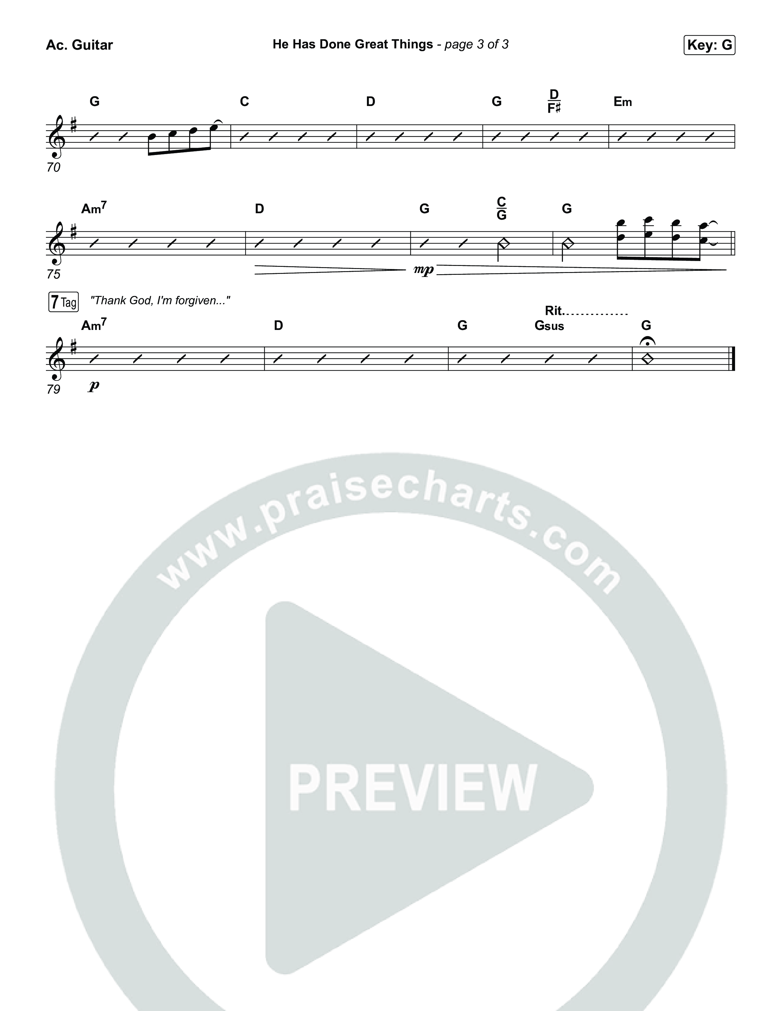 He Has Done Great Things Acoustic Guitar (Chris Tomlin / Phil Wickham)