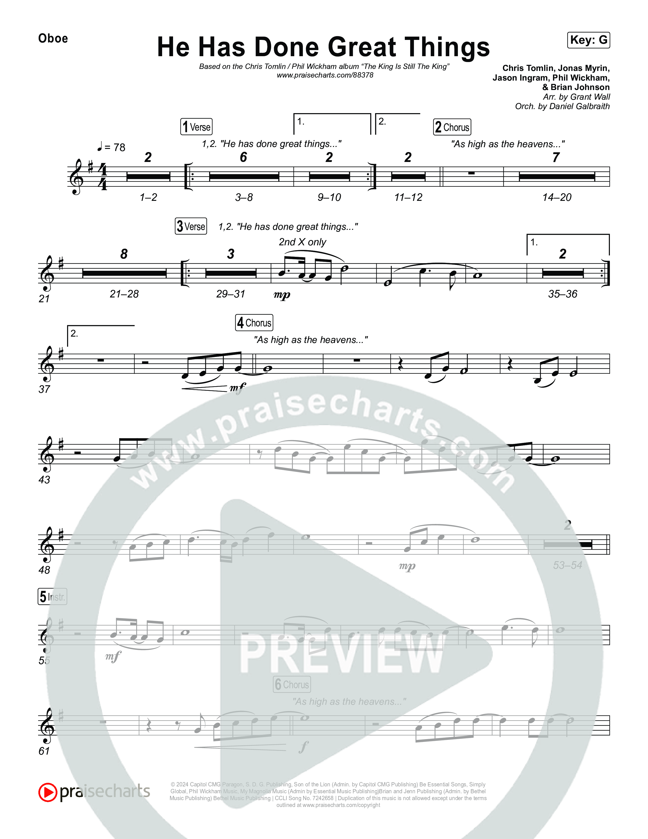 He Has Done Great Things Wind Pack (Chris Tomlin / Phil Wickham)