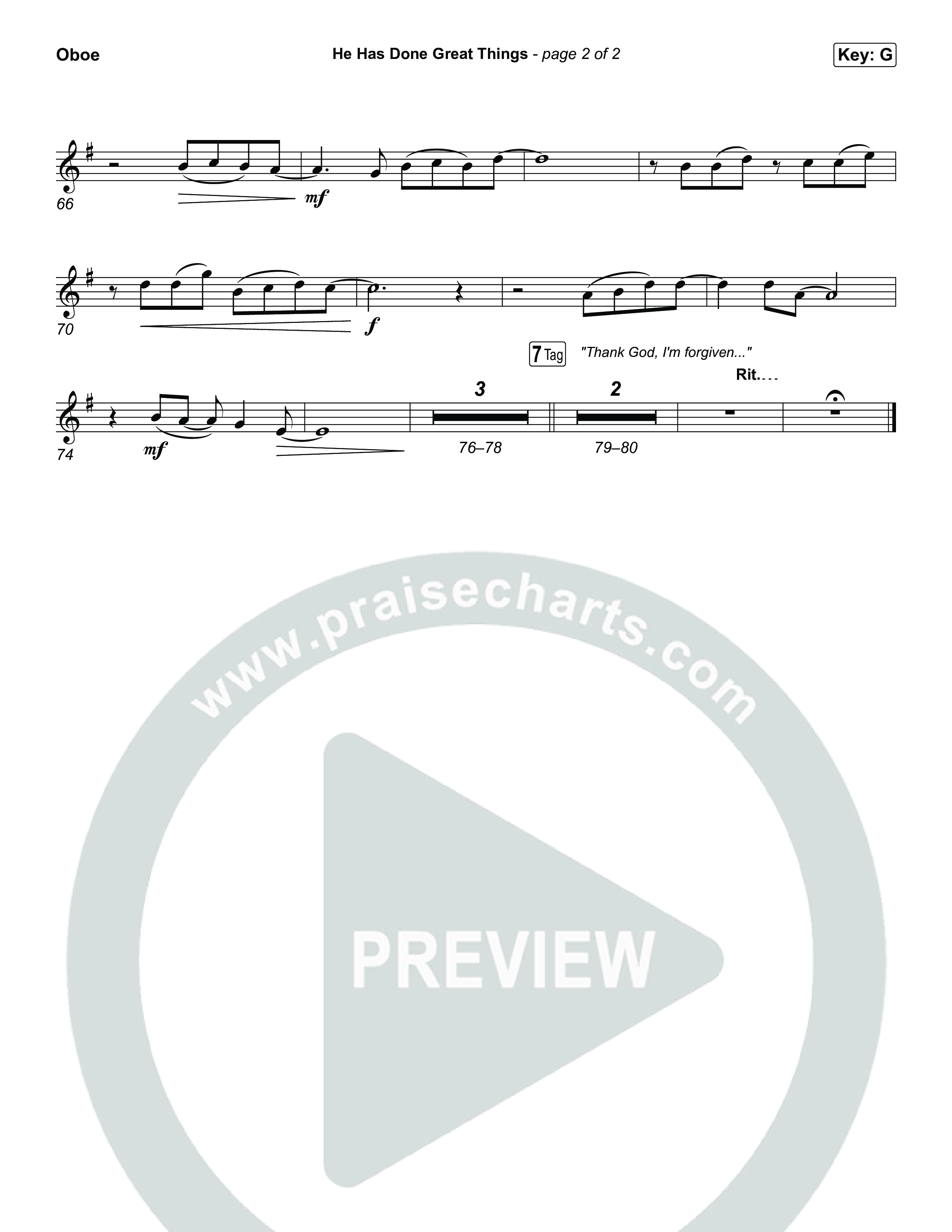 He Has Done Great Things Oboe (Chris Tomlin / Phil Wickham)