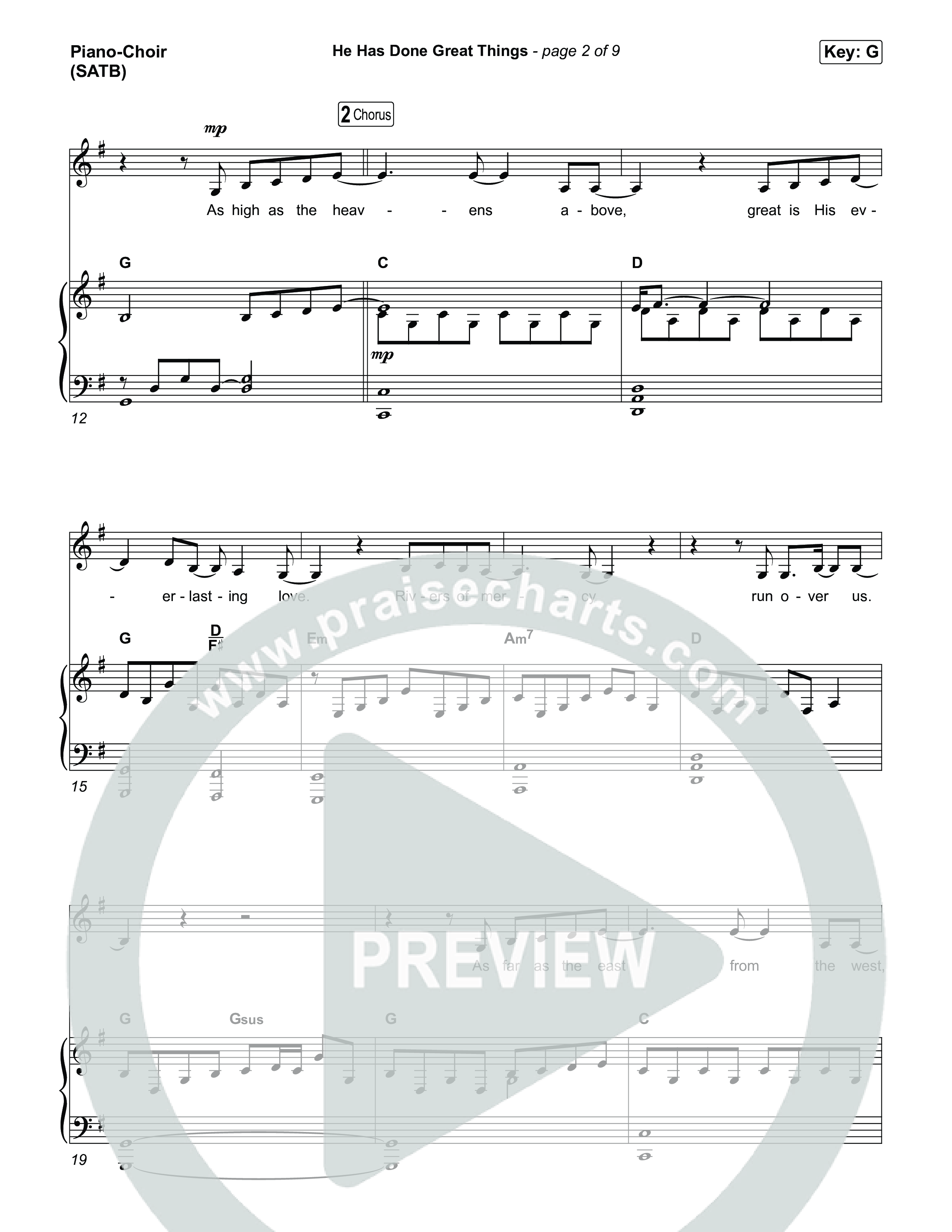 He Has Done Great Things Piano/Vocal Pack (Chris Tomlin / Phil Wickham)