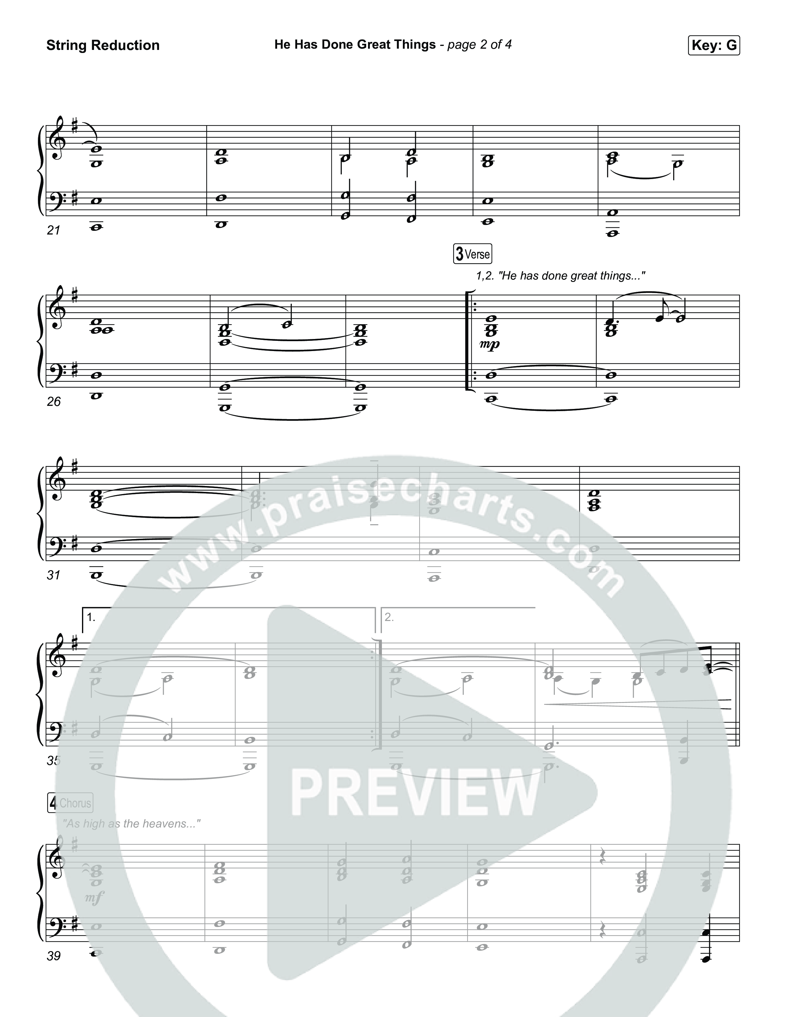 He Has Done Great Things String Reduction (Chris Tomlin / Phil Wickham)