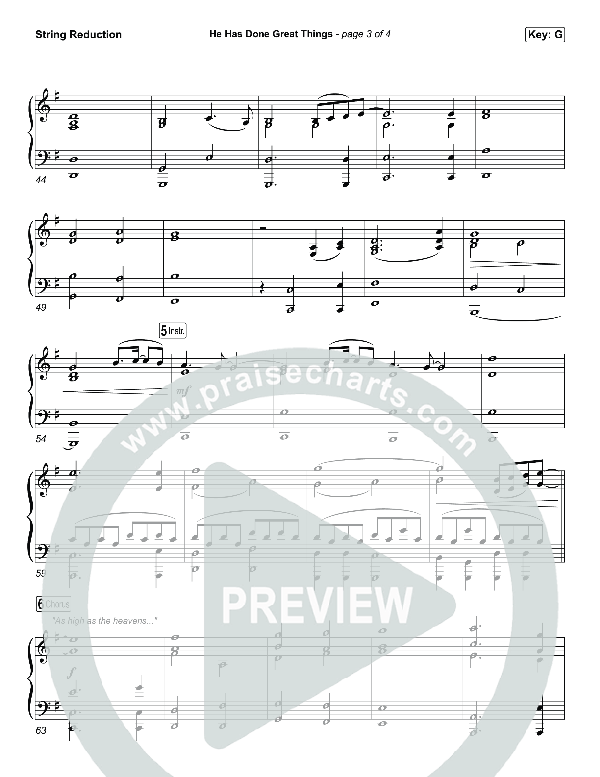 He Has Done Great Things String Reduction (Chris Tomlin / Phil Wickham)