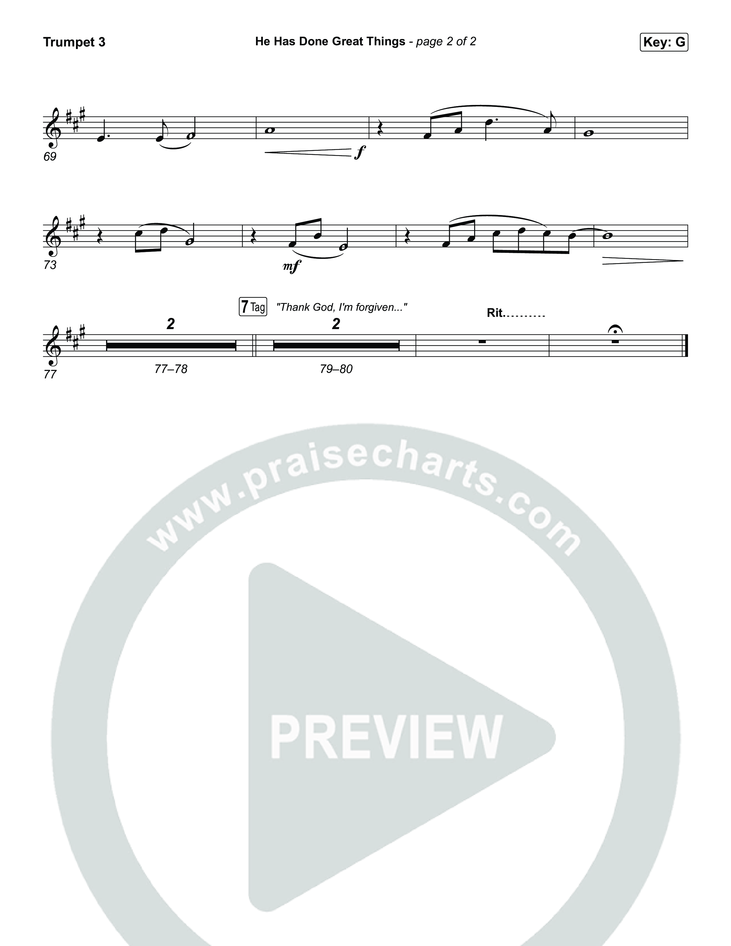 He Has Done Great Things Trumpet 3 (Chris Tomlin / Phil Wickham)