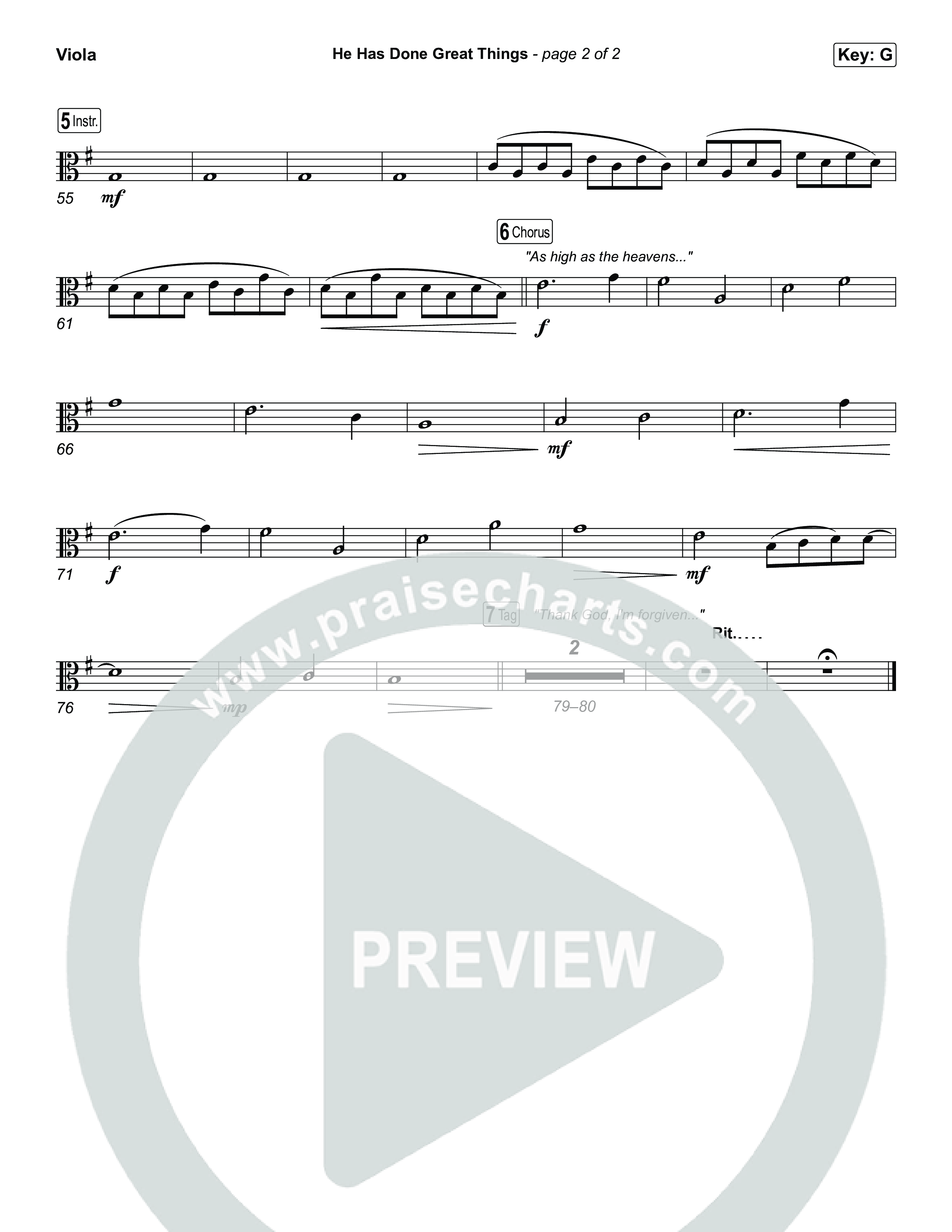 He Has Done Great Things Viola (Chris Tomlin / Phil Wickham)