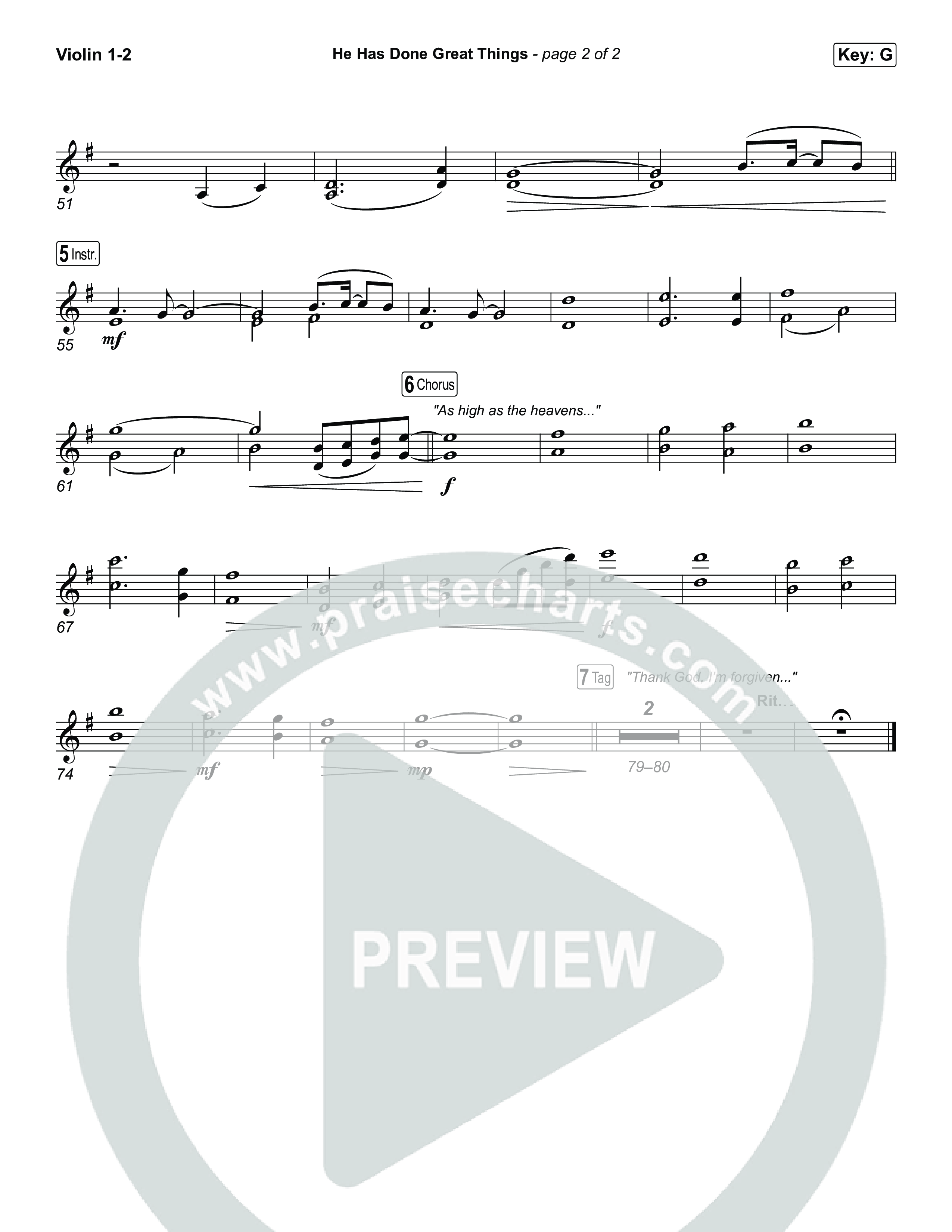 He Has Done Great Things String Pack (Chris Tomlin / Phil Wickham)