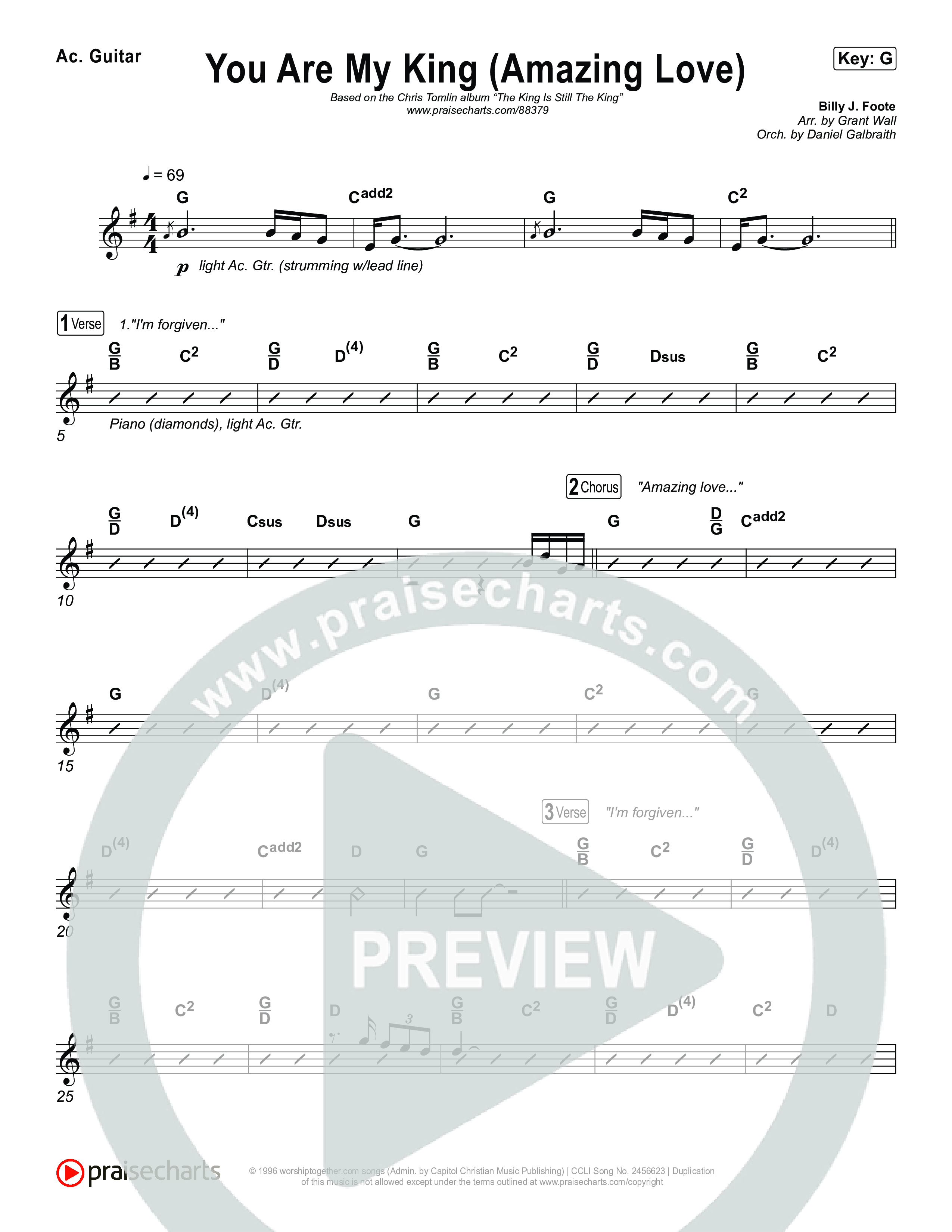 You Are My King (Amazing Love) Rhythm Chart (Chris Tomlin)