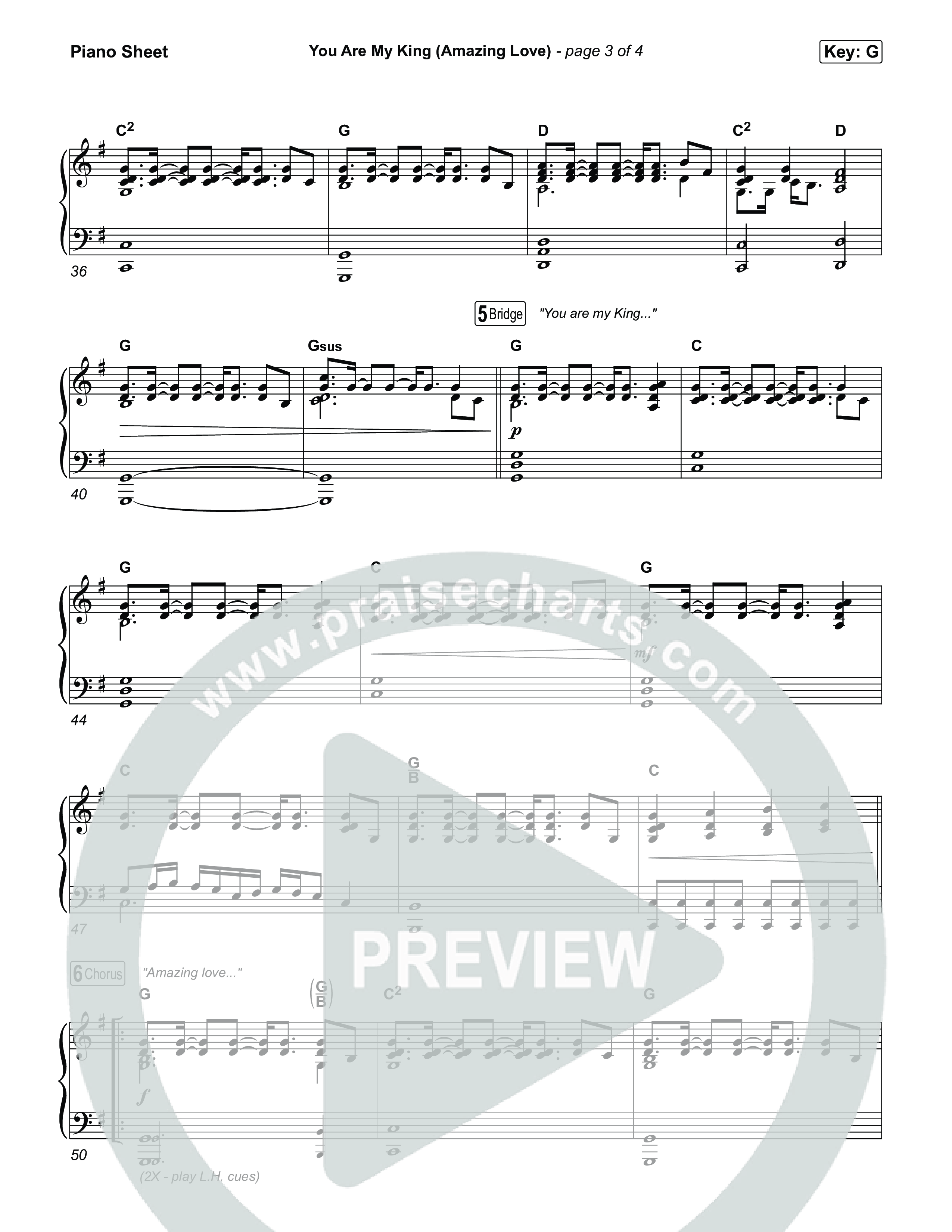 You Are My King (Amazing Love) Piano Sheet (Chris Tomlin)