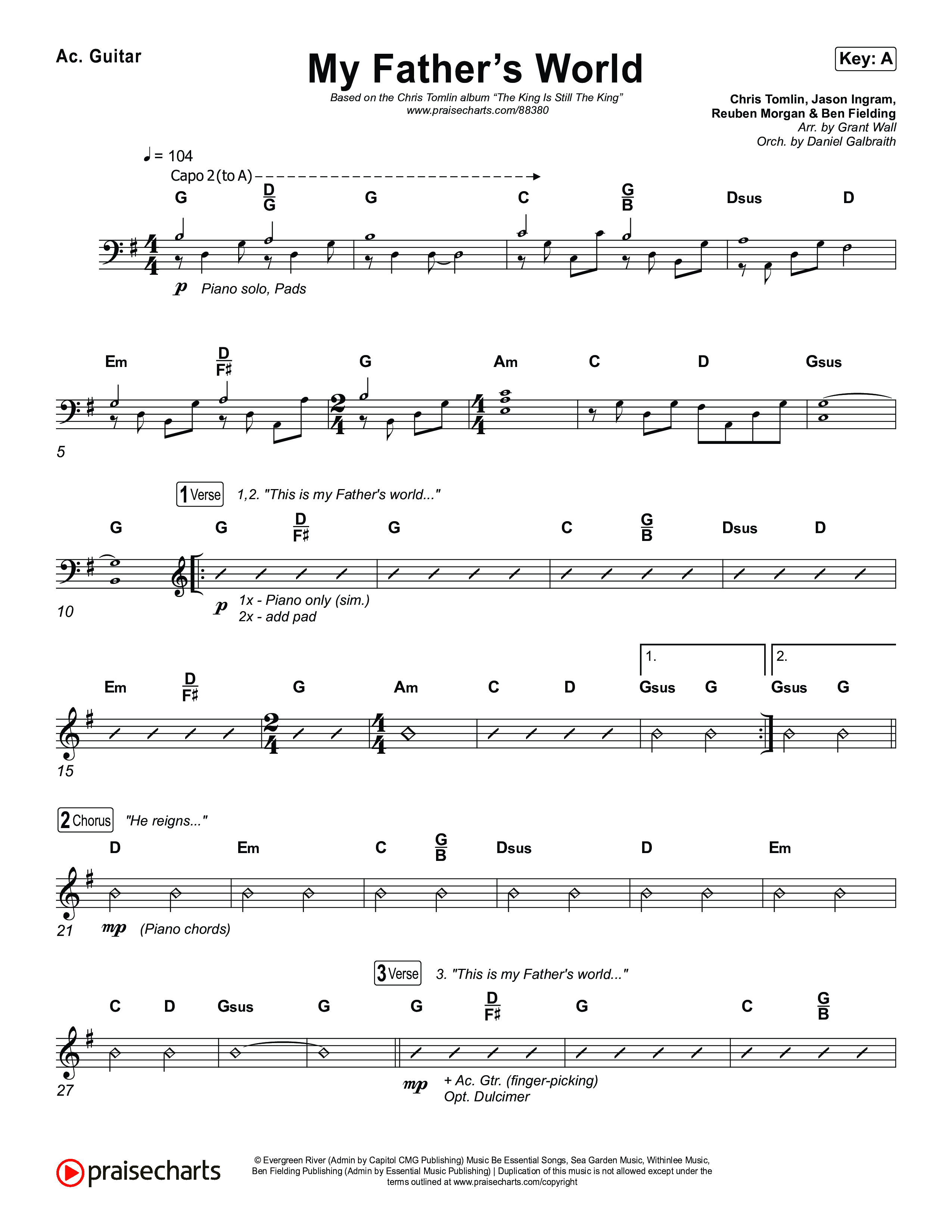 My Father's World Acoustic Guitar (Chris Tomlin)