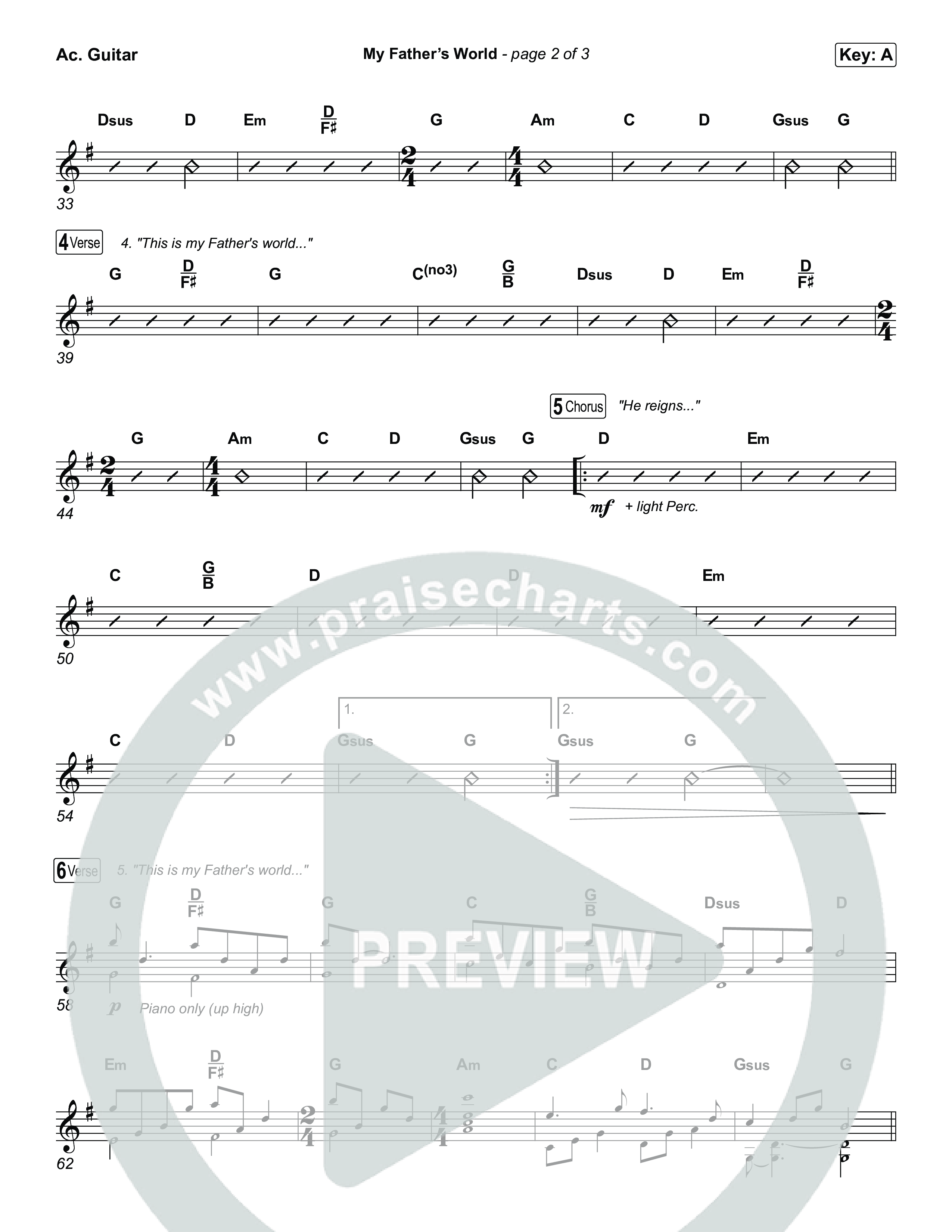 My Father's World Acoustic Guitar (Chris Tomlin)