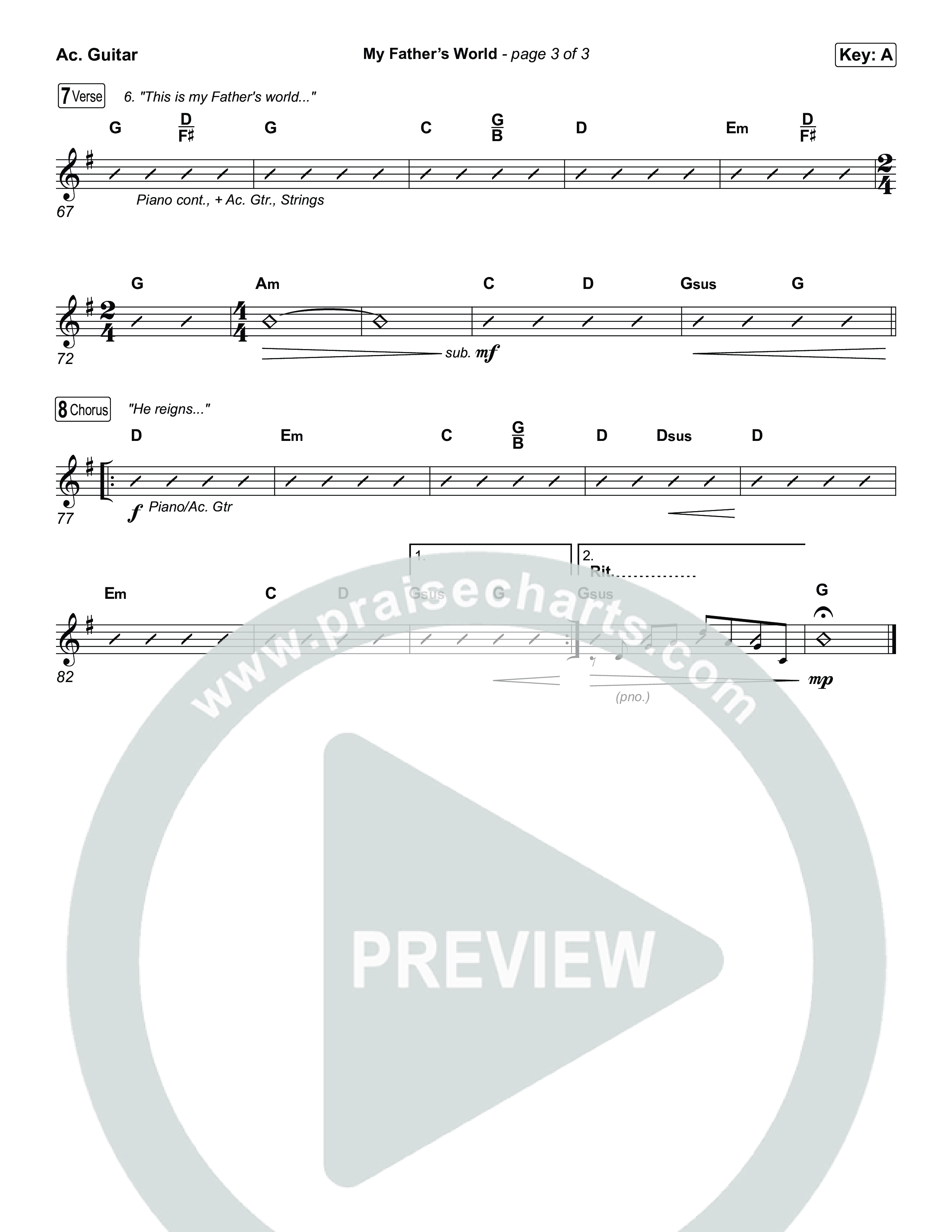 My Father's World Acoustic Guitar (Chris Tomlin)