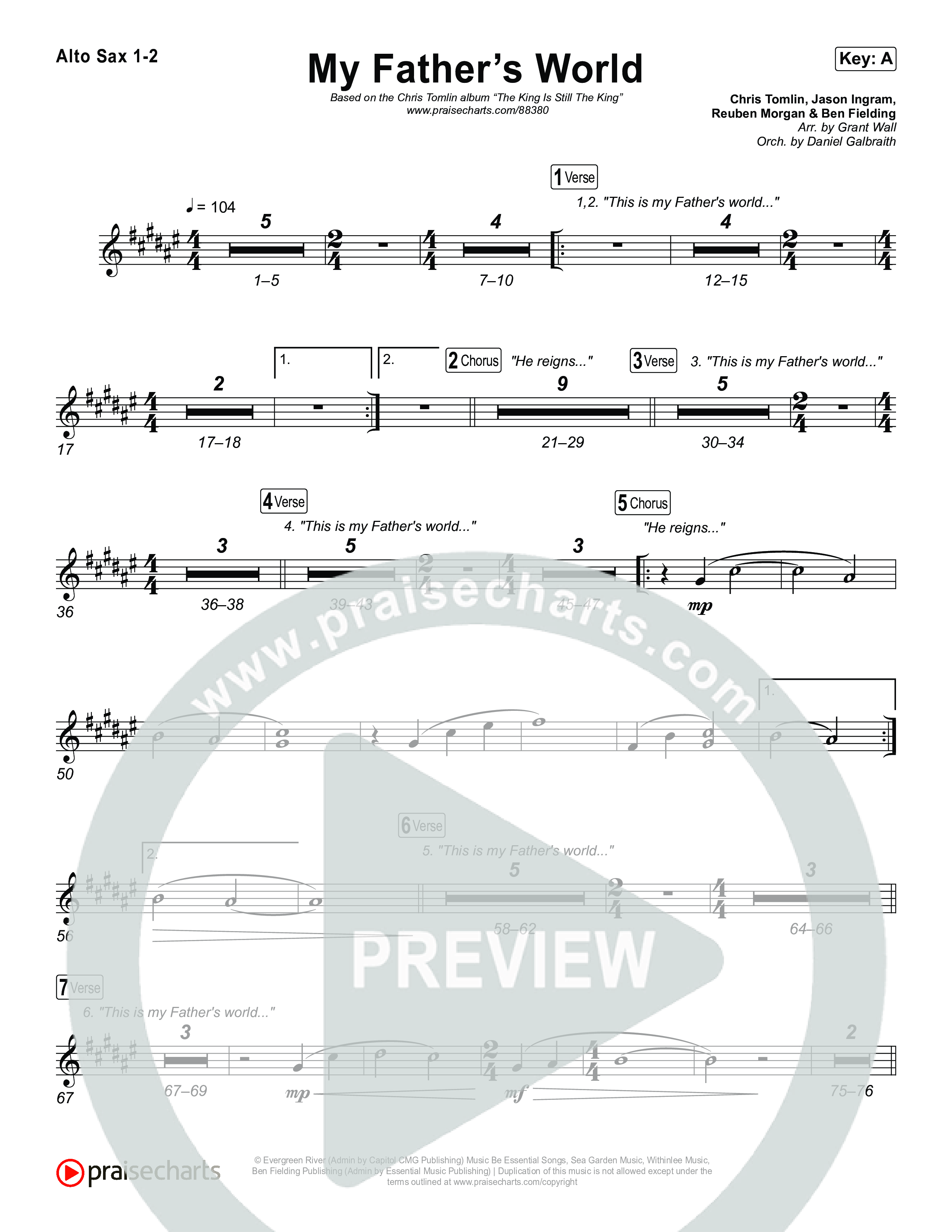 My Father's World Sax Pack (Chris Tomlin)