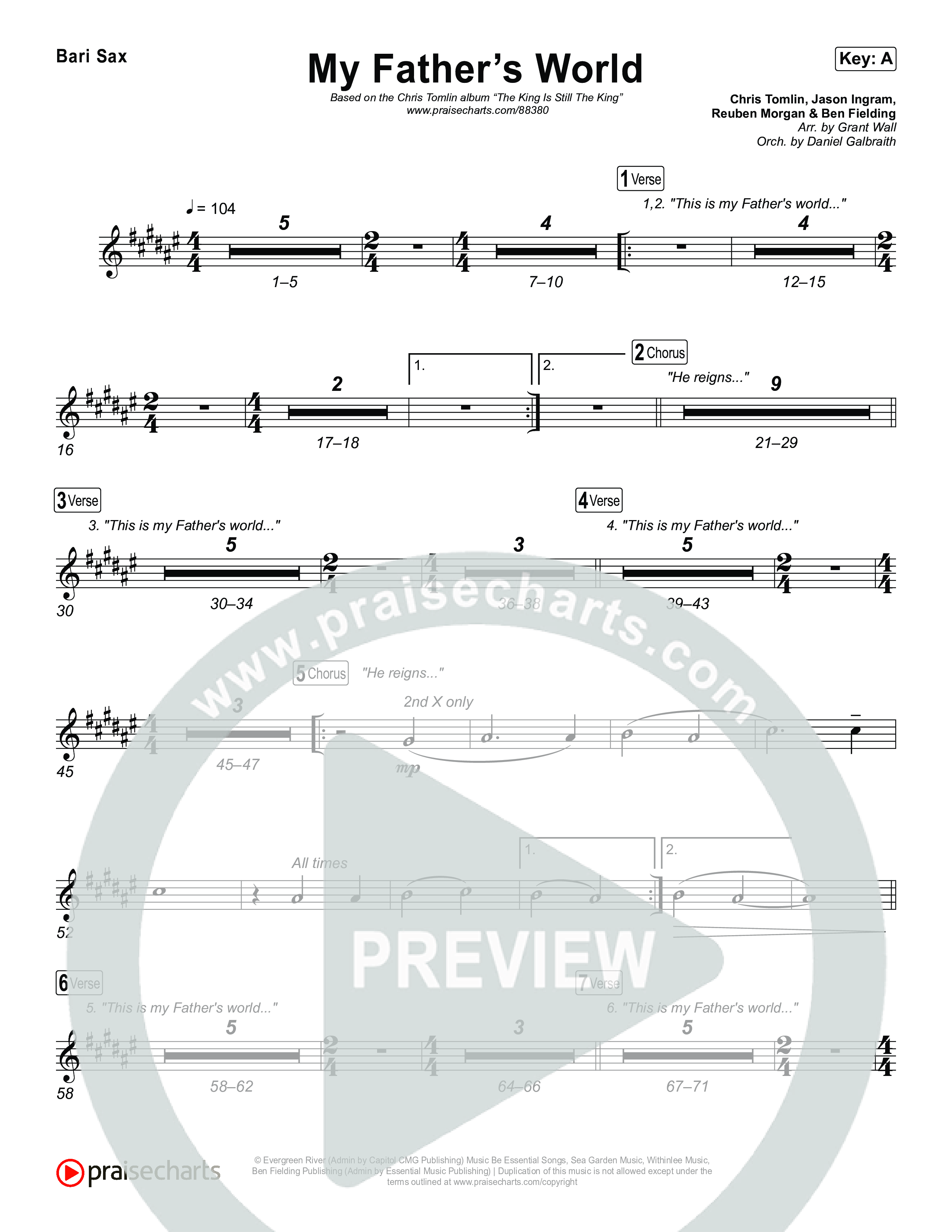 My Father's World Bari Sax (Chris Tomlin)