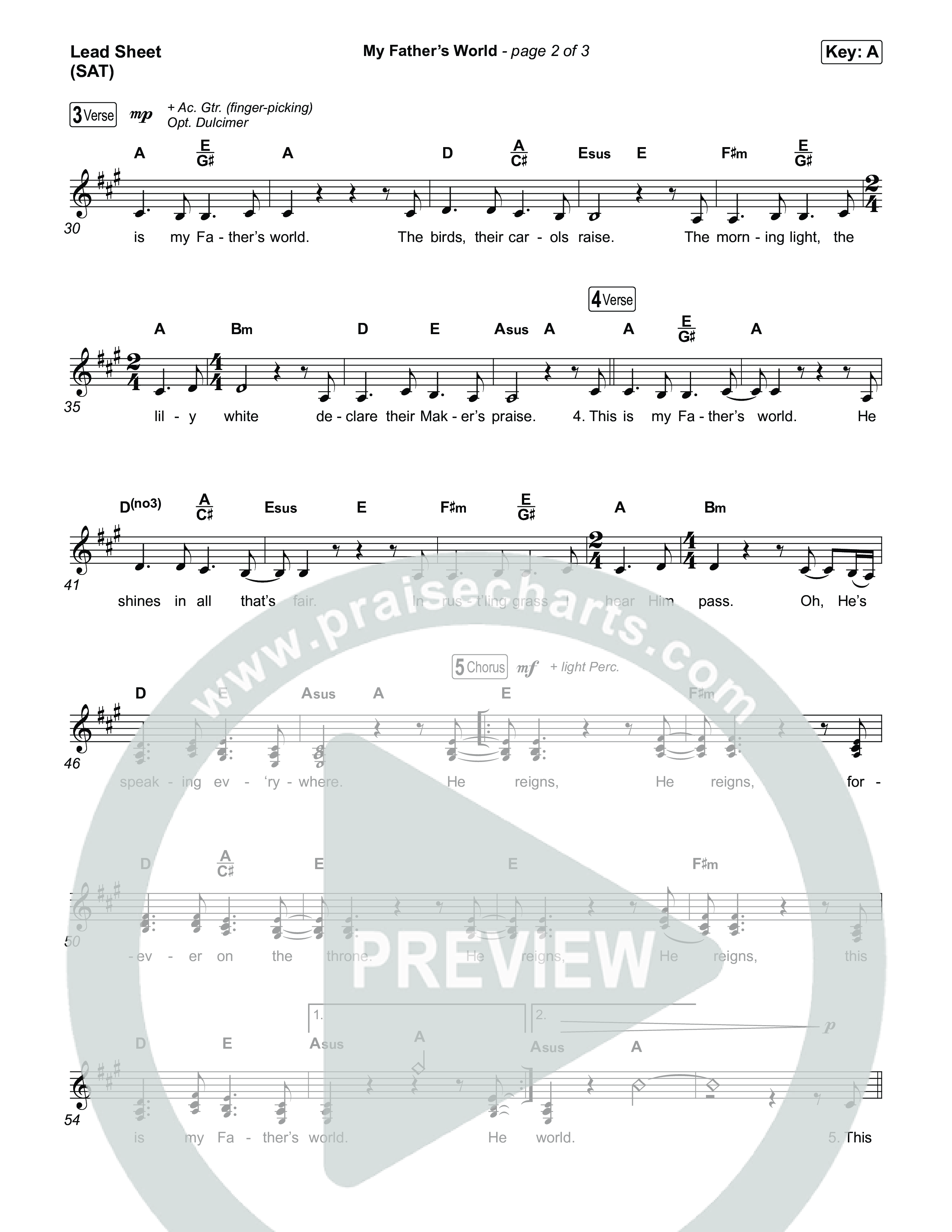 My Father's World Lead Sheet (SAT) (Chris Tomlin)