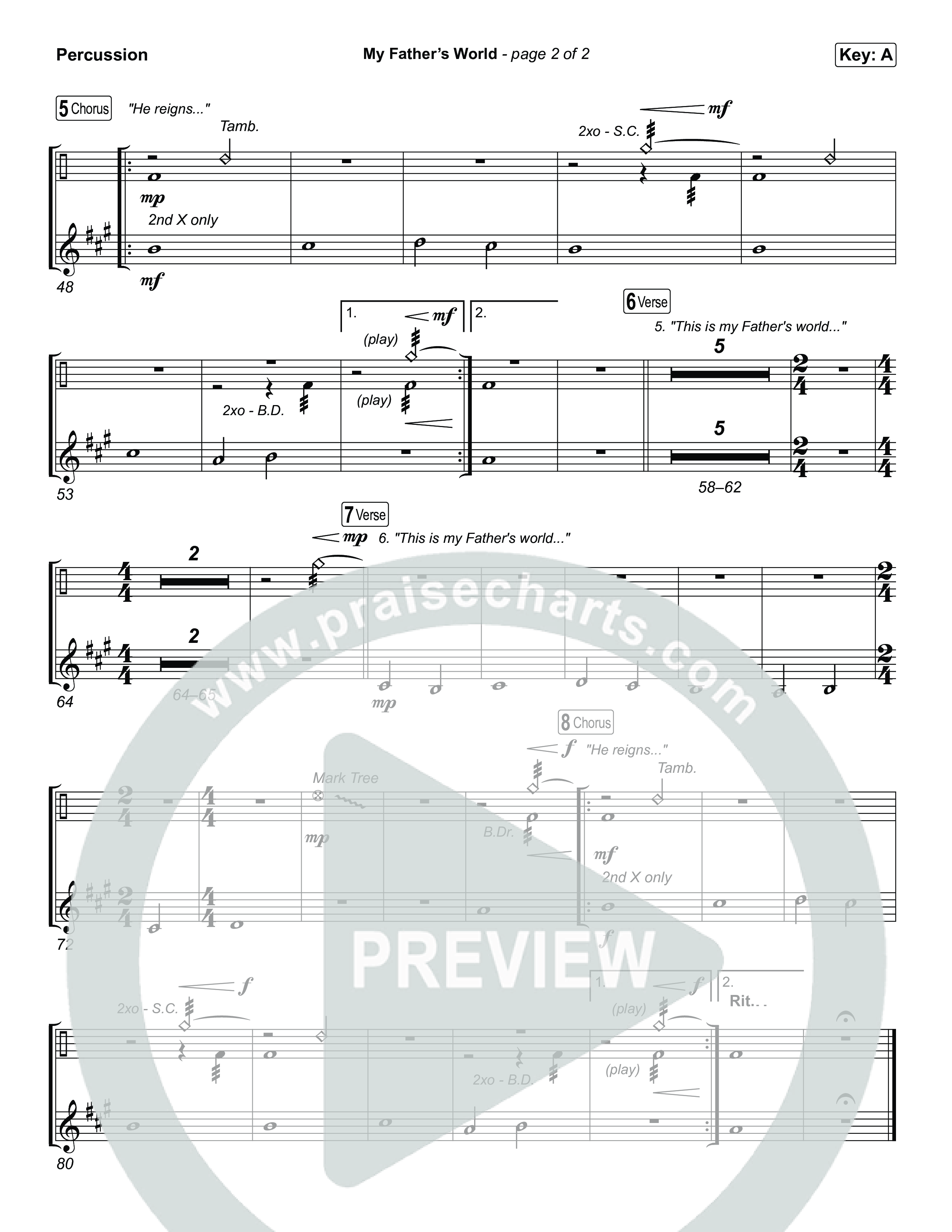 My Father's World Percussion (Chris Tomlin)