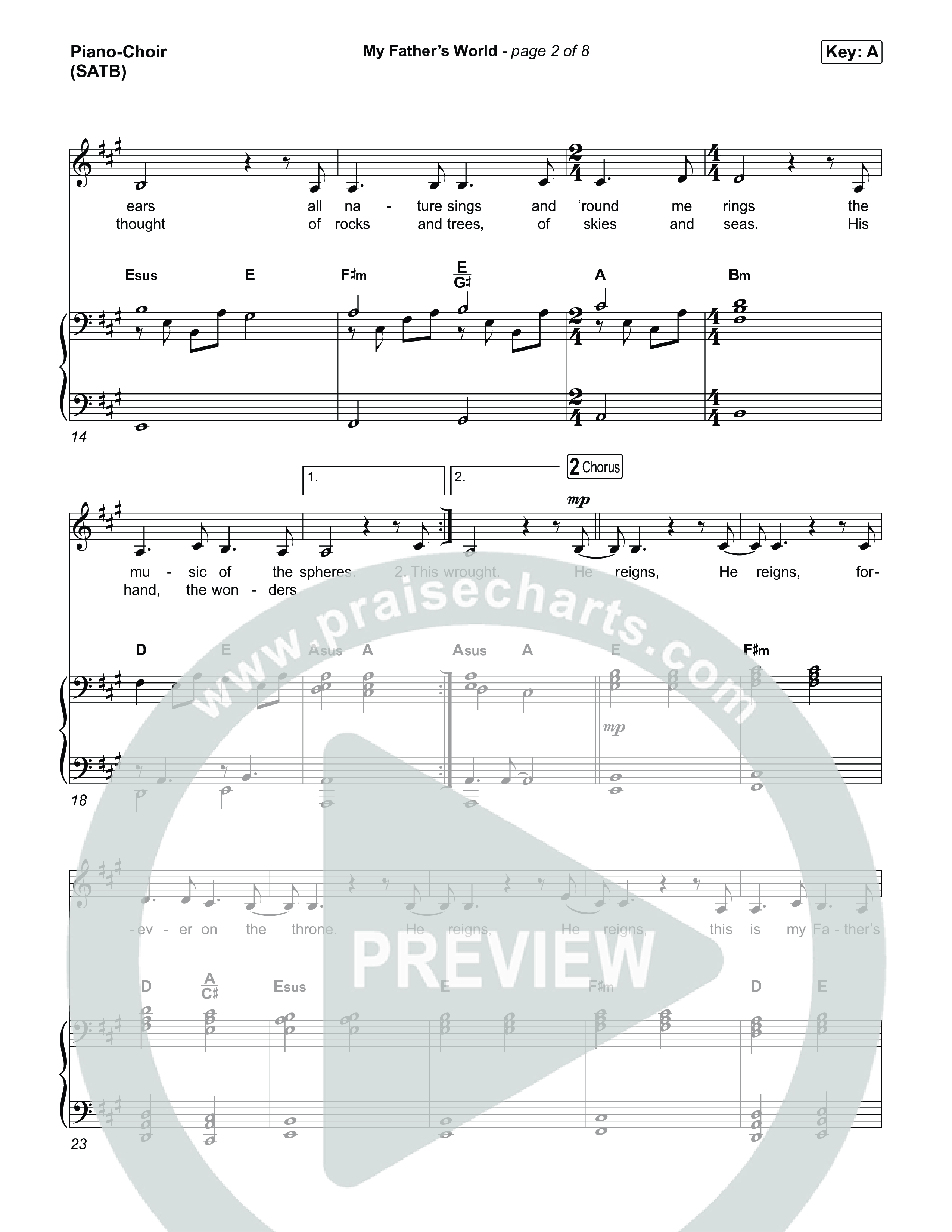 My Father's World Piano/Vocal Pack (Chris Tomlin)