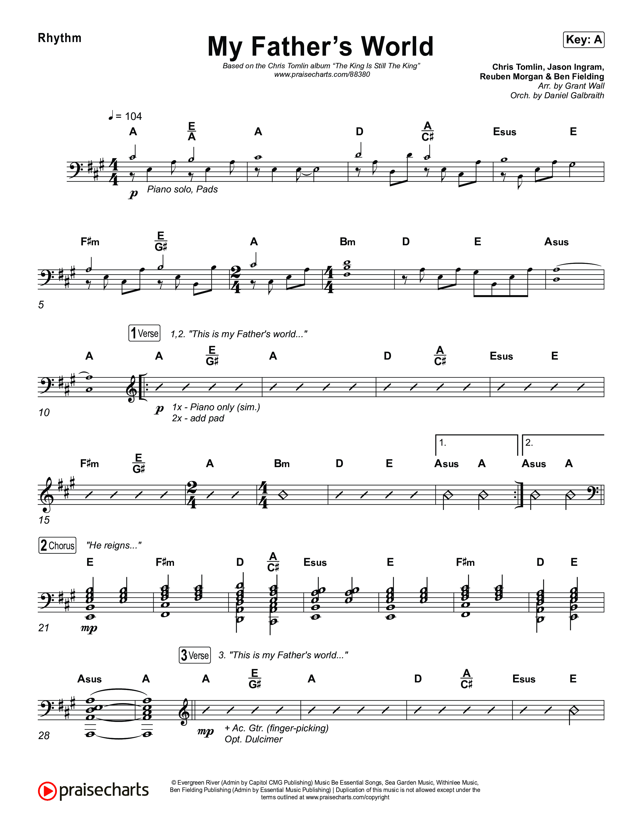 My Father's World Rhythm Chart (Chris Tomlin)