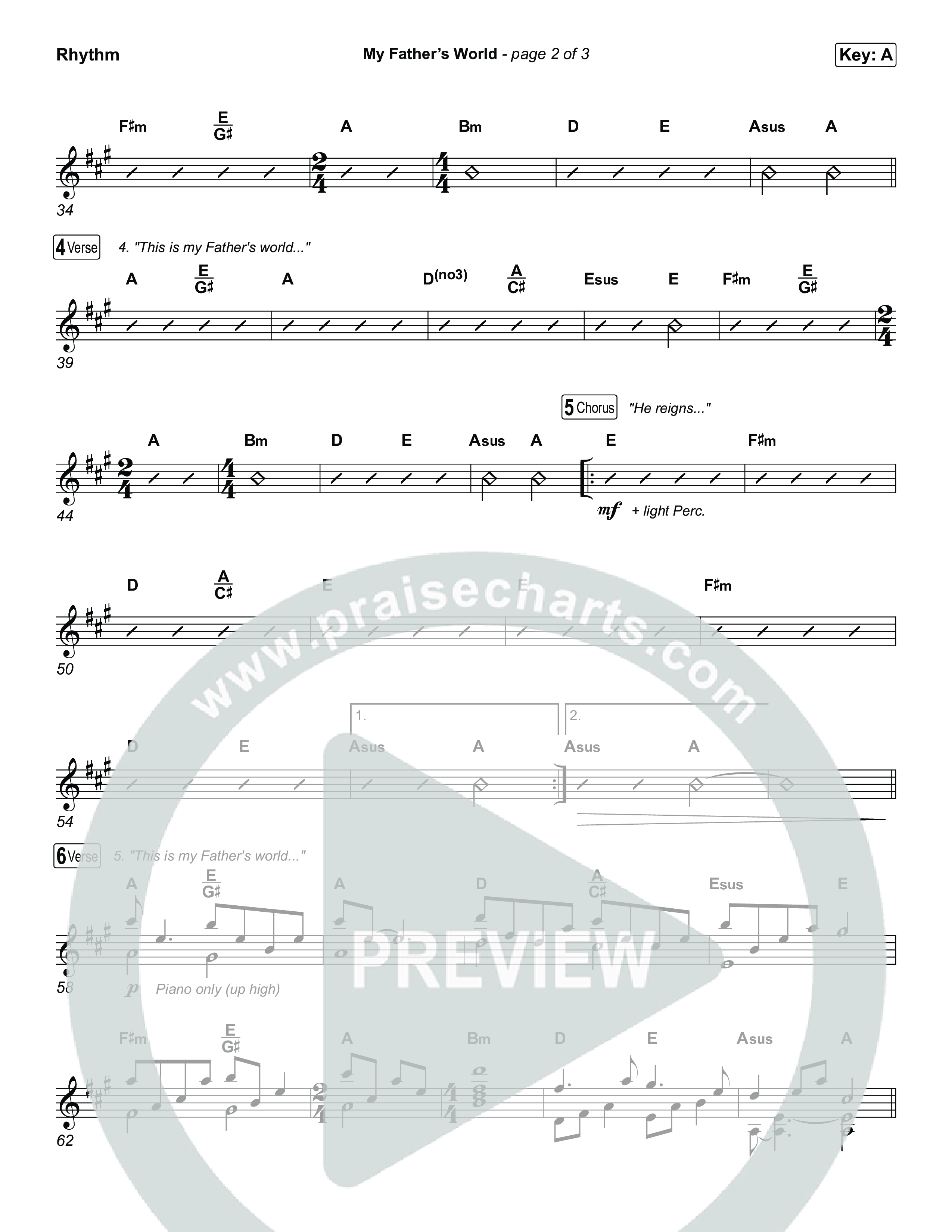 My Father's World Rhythm Chart (Chris Tomlin)