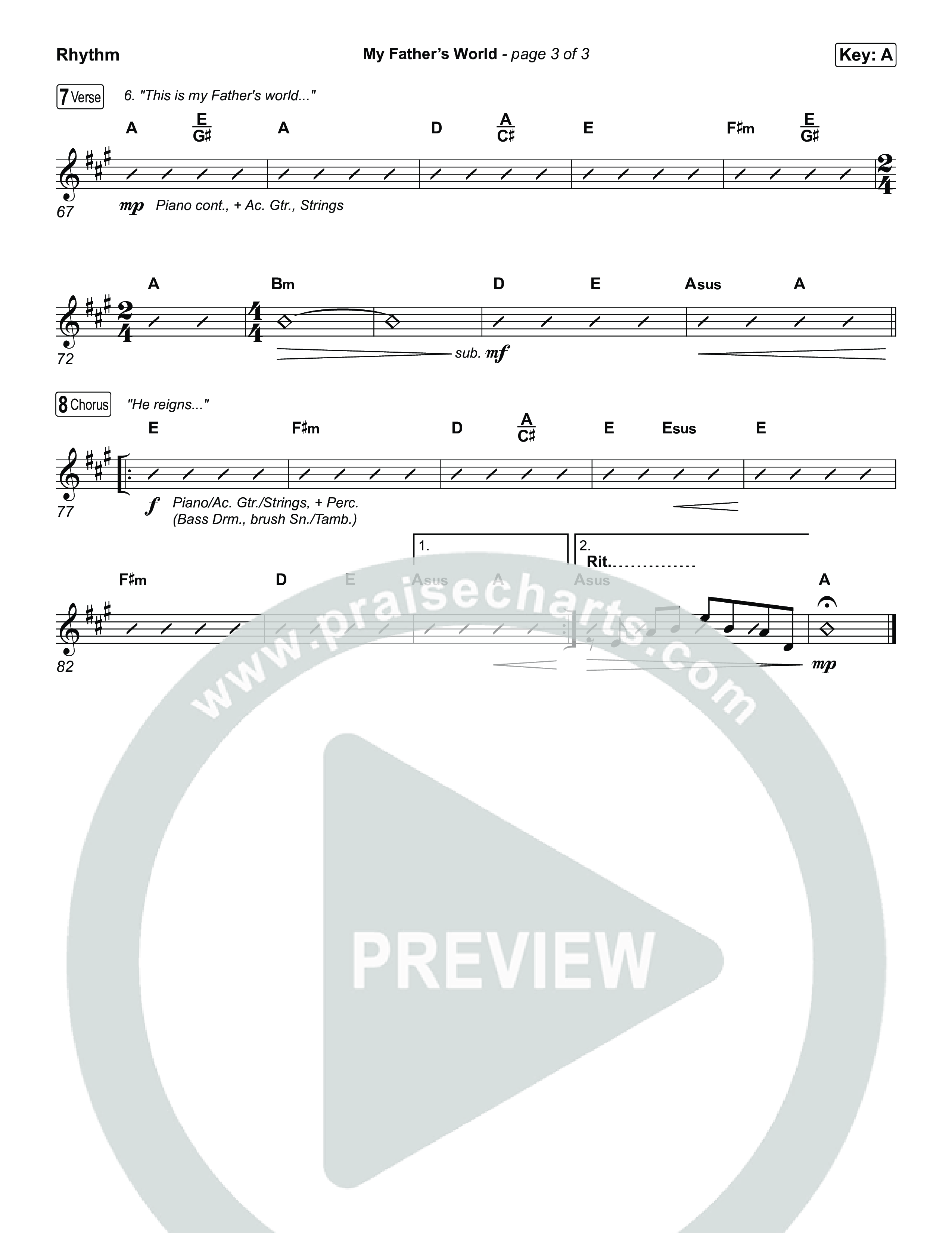 My Father's World Rhythm Chart (Chris Tomlin)