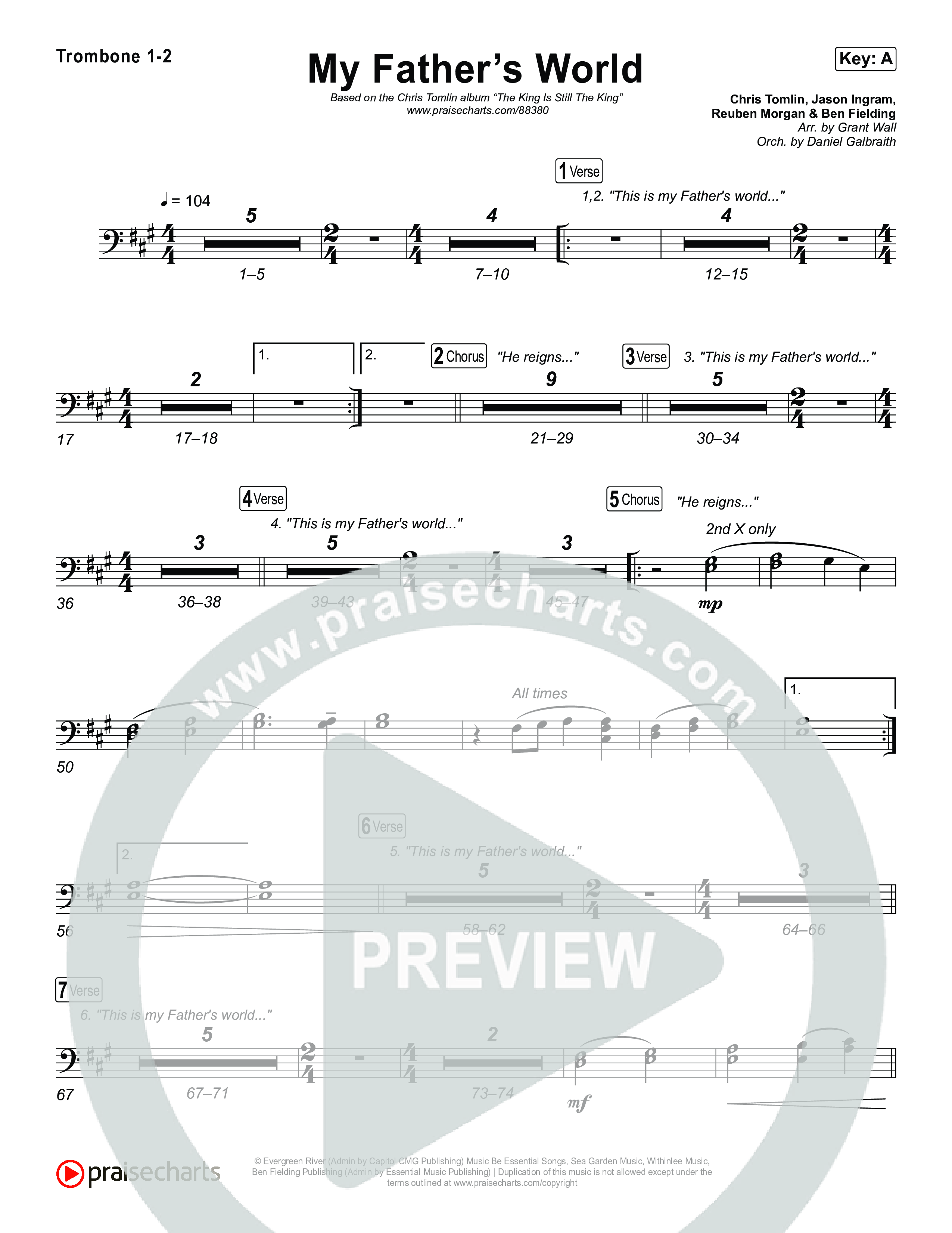 My Father's World Trombone 1/2 (Chris Tomlin)