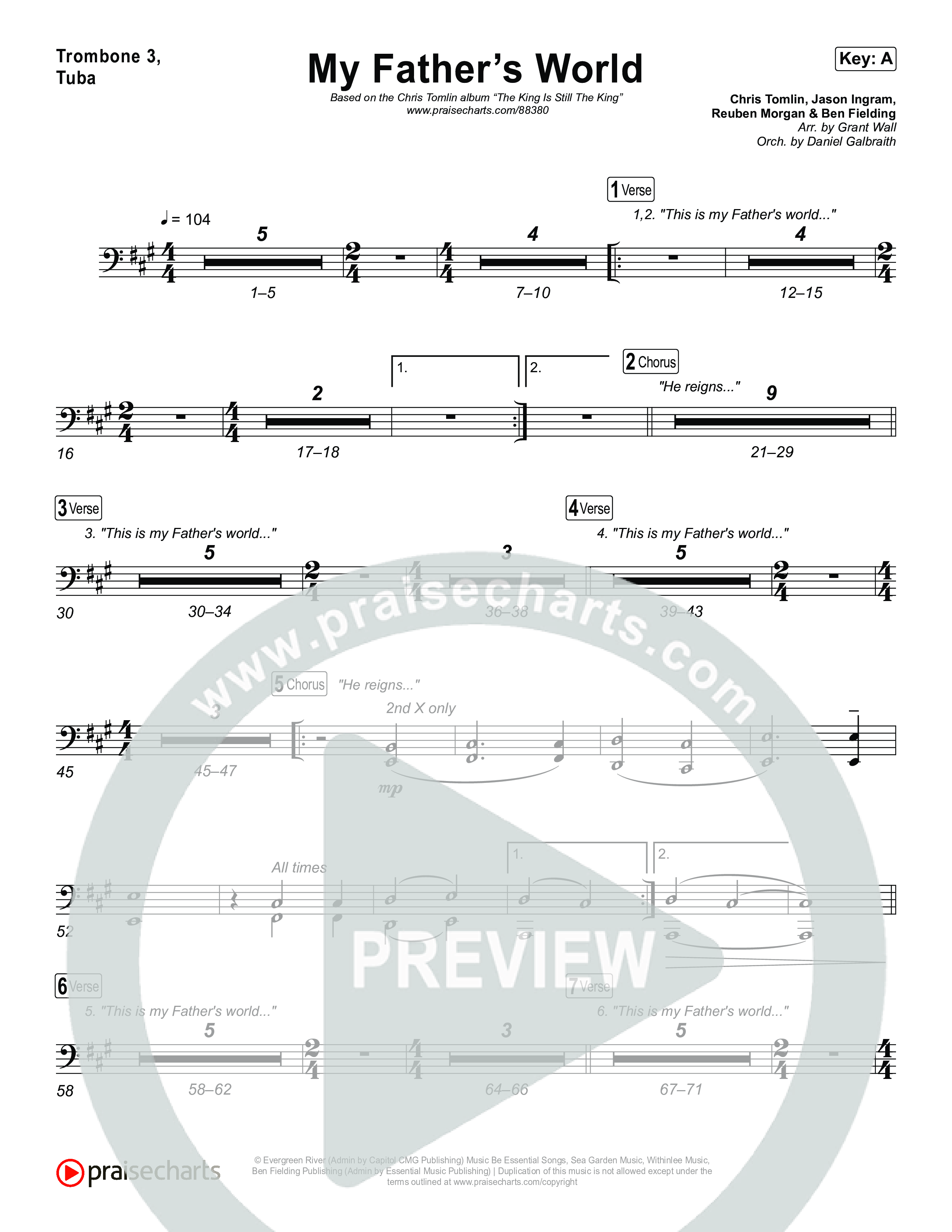 My Father's World Trombone 3/Tuba (Chris Tomlin)