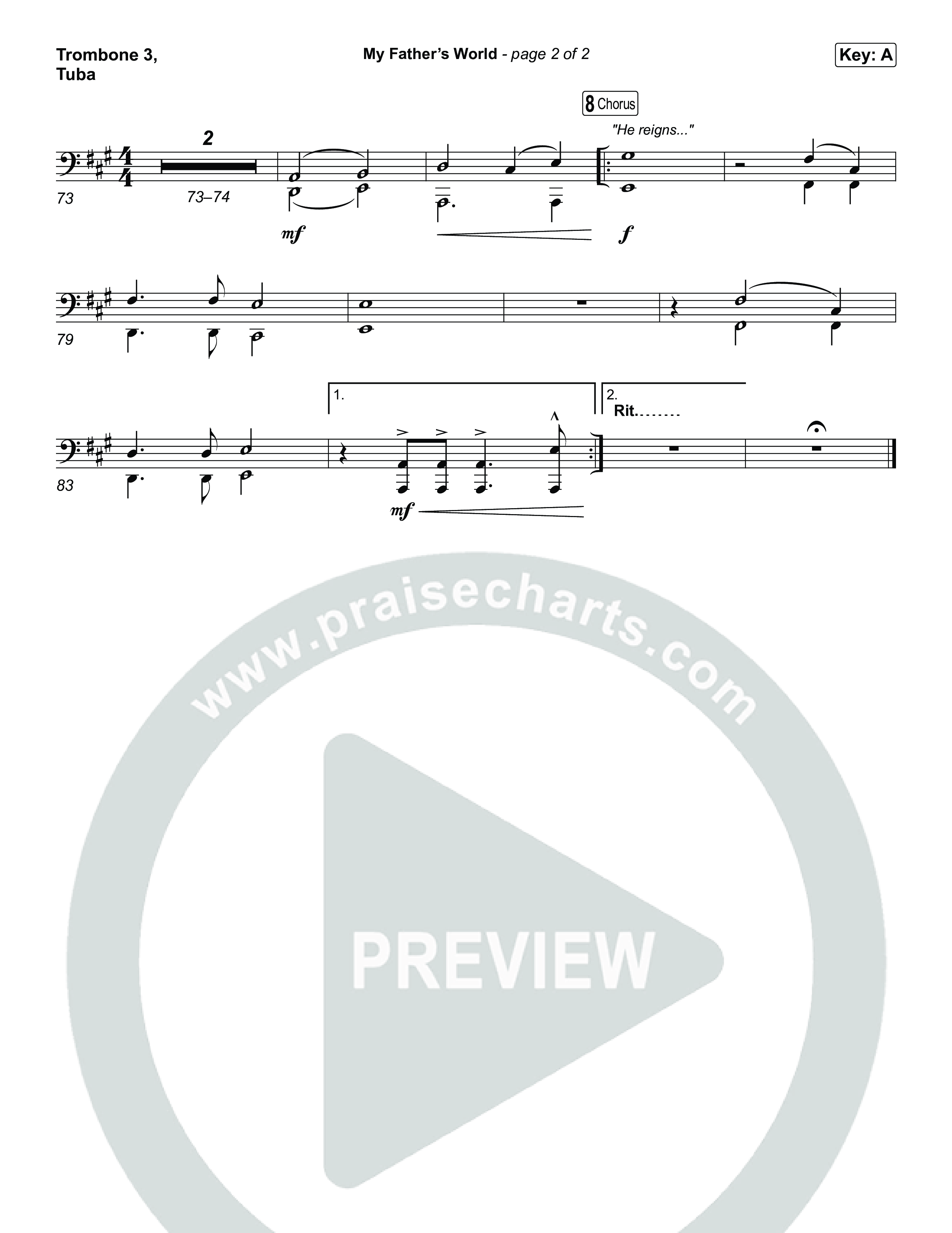 My Father's World Trombone 3/Tuba (Chris Tomlin)