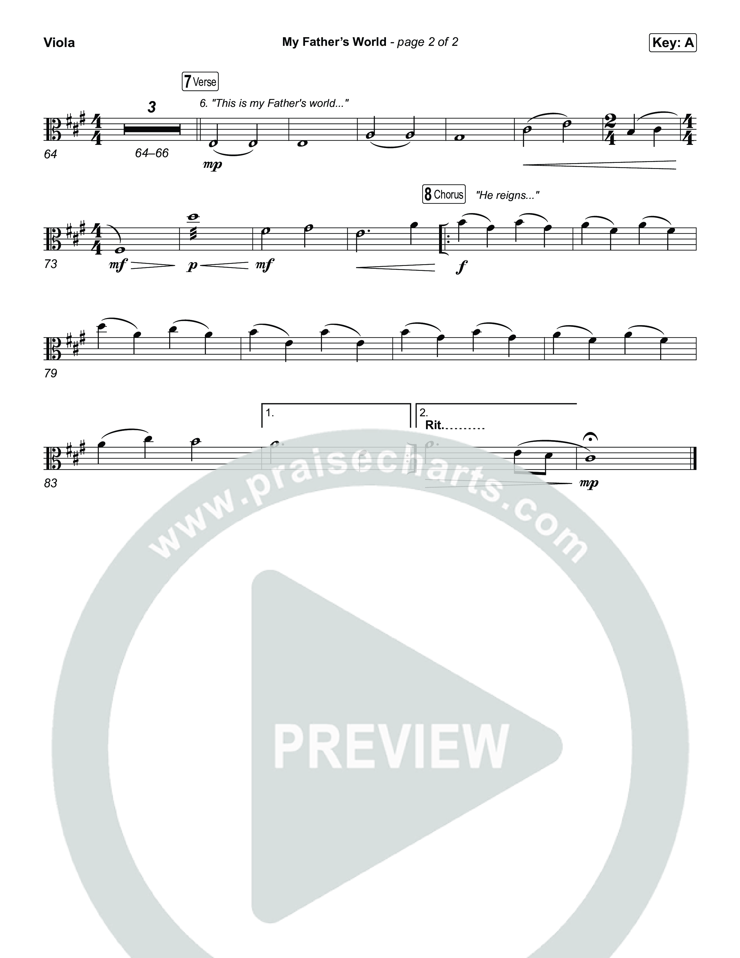 My Father's World Viola (Chris Tomlin)