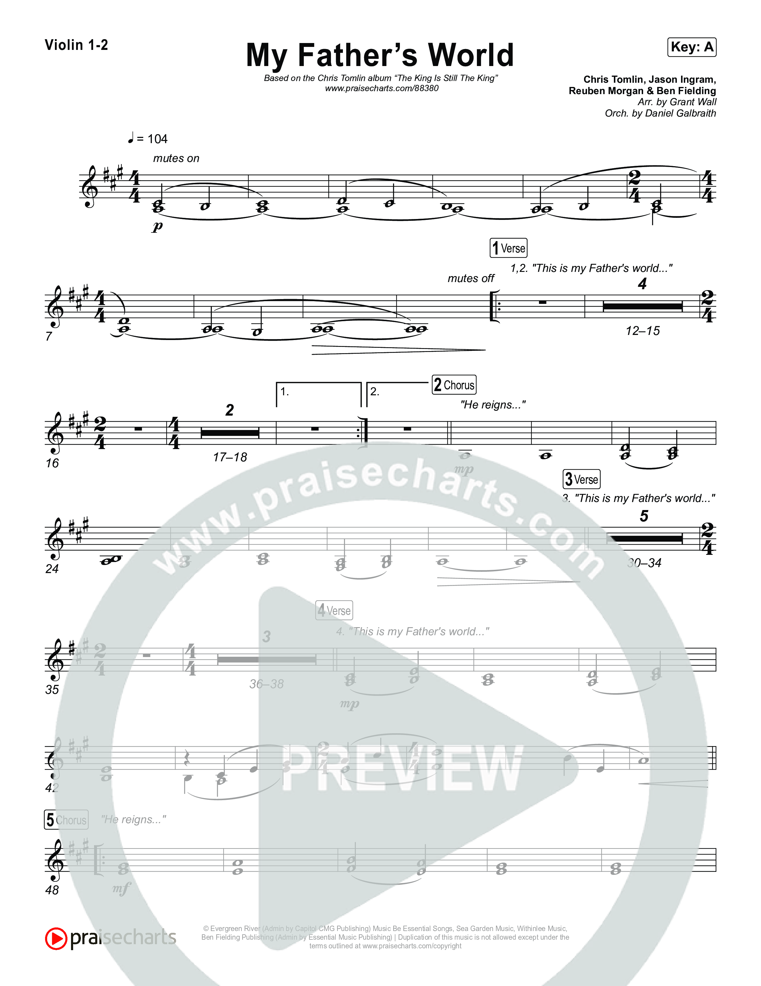 My Father's World Violin 1,2 (Chris Tomlin)