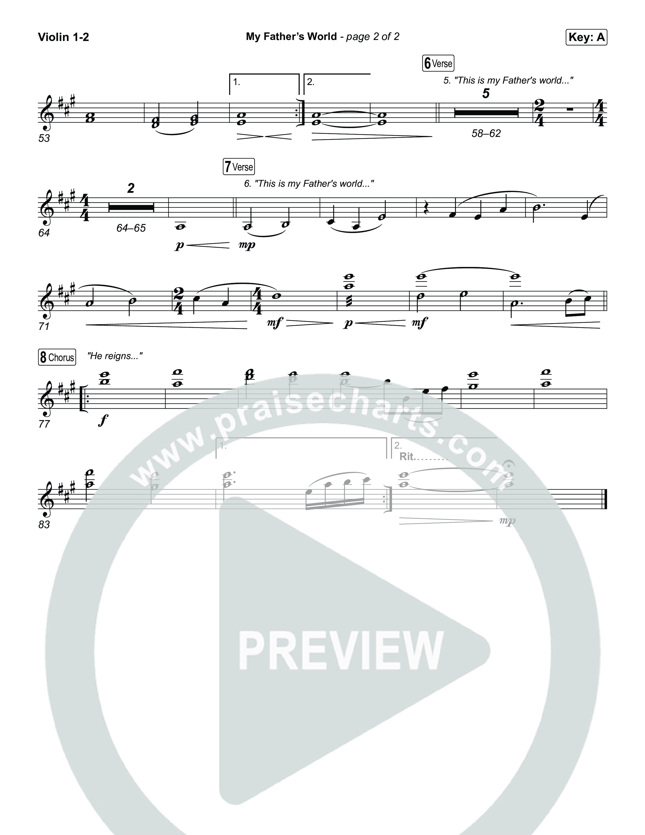 My Father's World Violin 1,2 (Chris Tomlin)