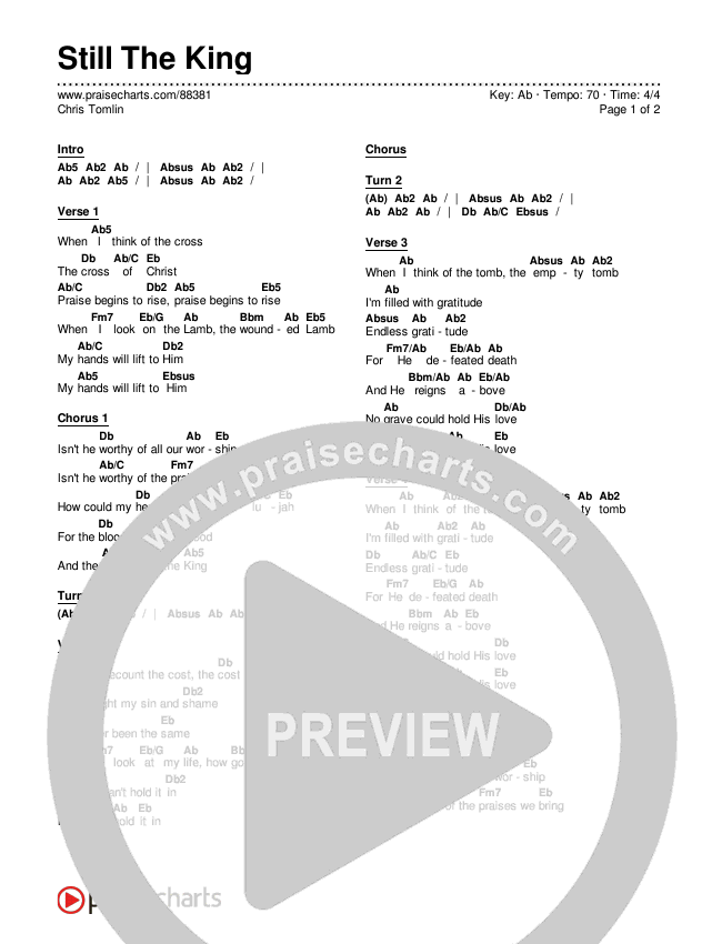 Still The King Chords & Lyrics (Chris Tomlin)