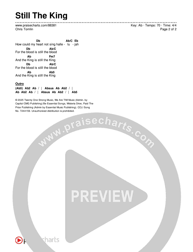 Still The King Chords & Lyrics (Chris Tomlin)