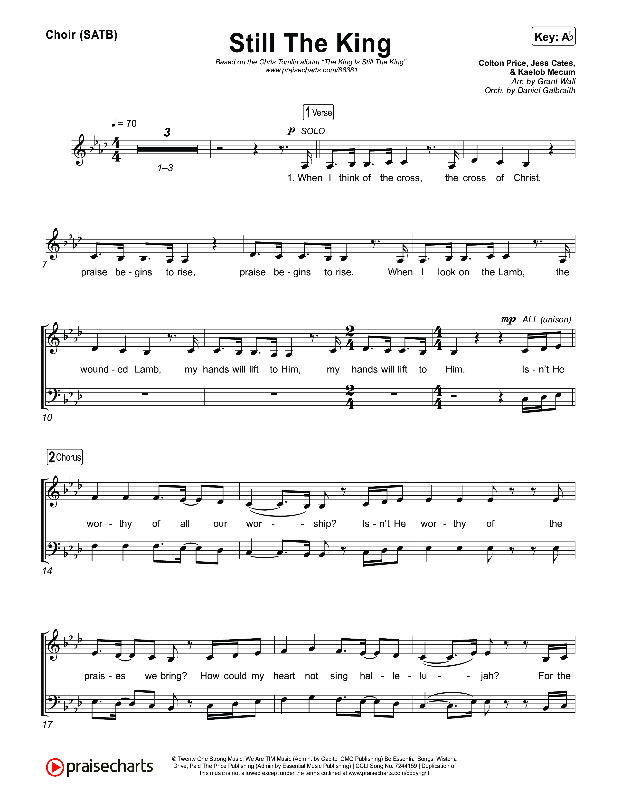 Still The King Choir Sheet (SATB) (Chris Tomlin)