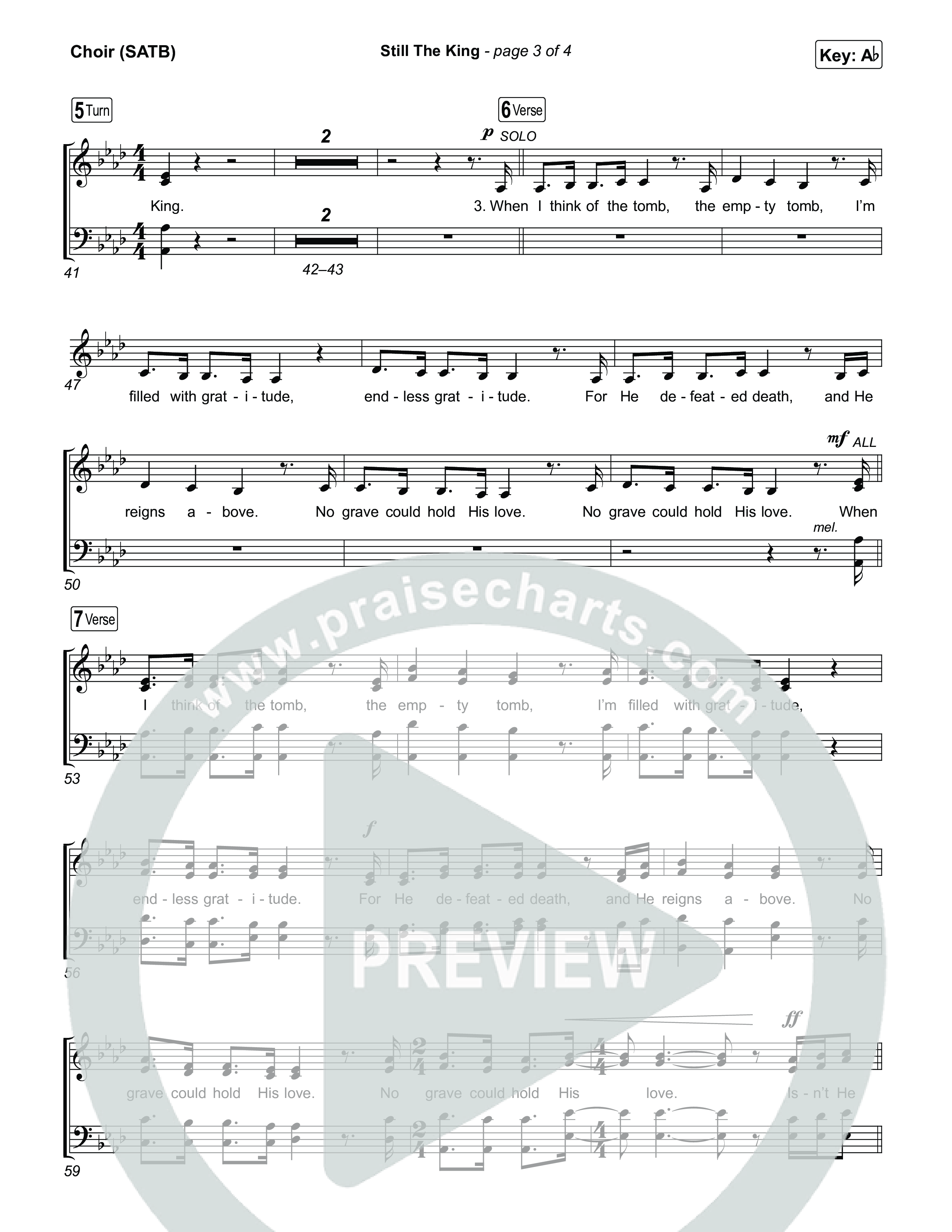 Still The King Choir Sheet (SATB) (Chris Tomlin)