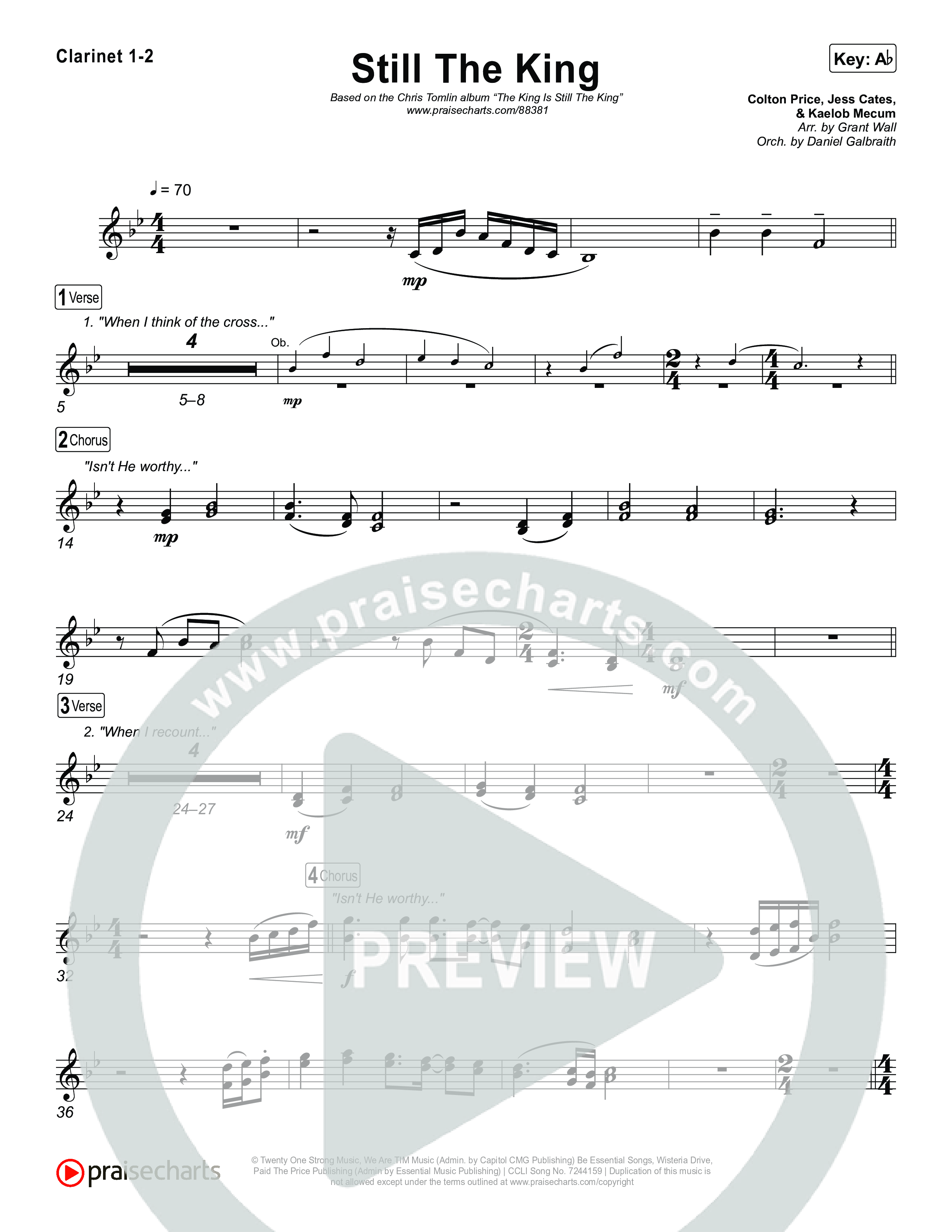 Still The King Clarinet 1,2 (Chris Tomlin)