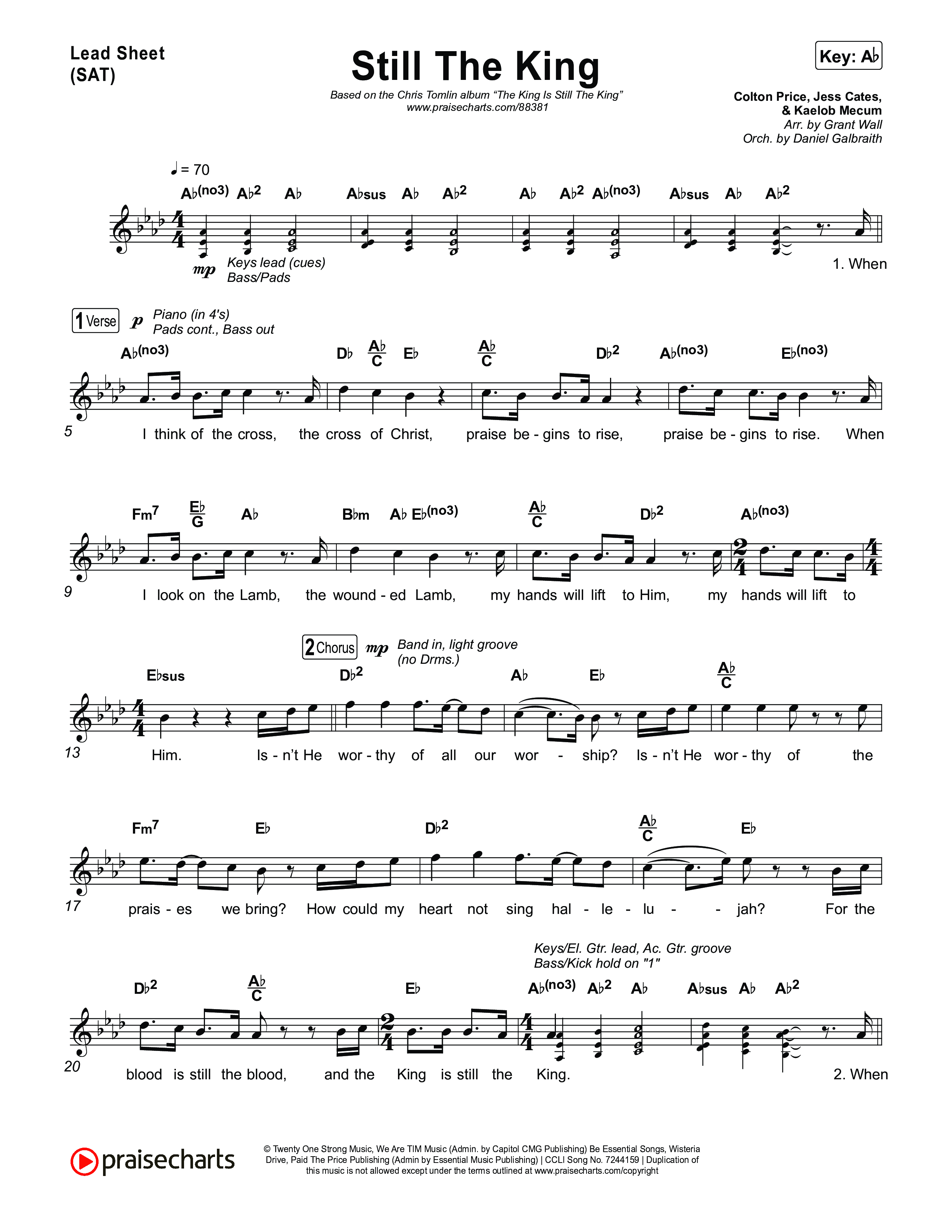 Still The King Lead Sheet (SAT) (Chris Tomlin)