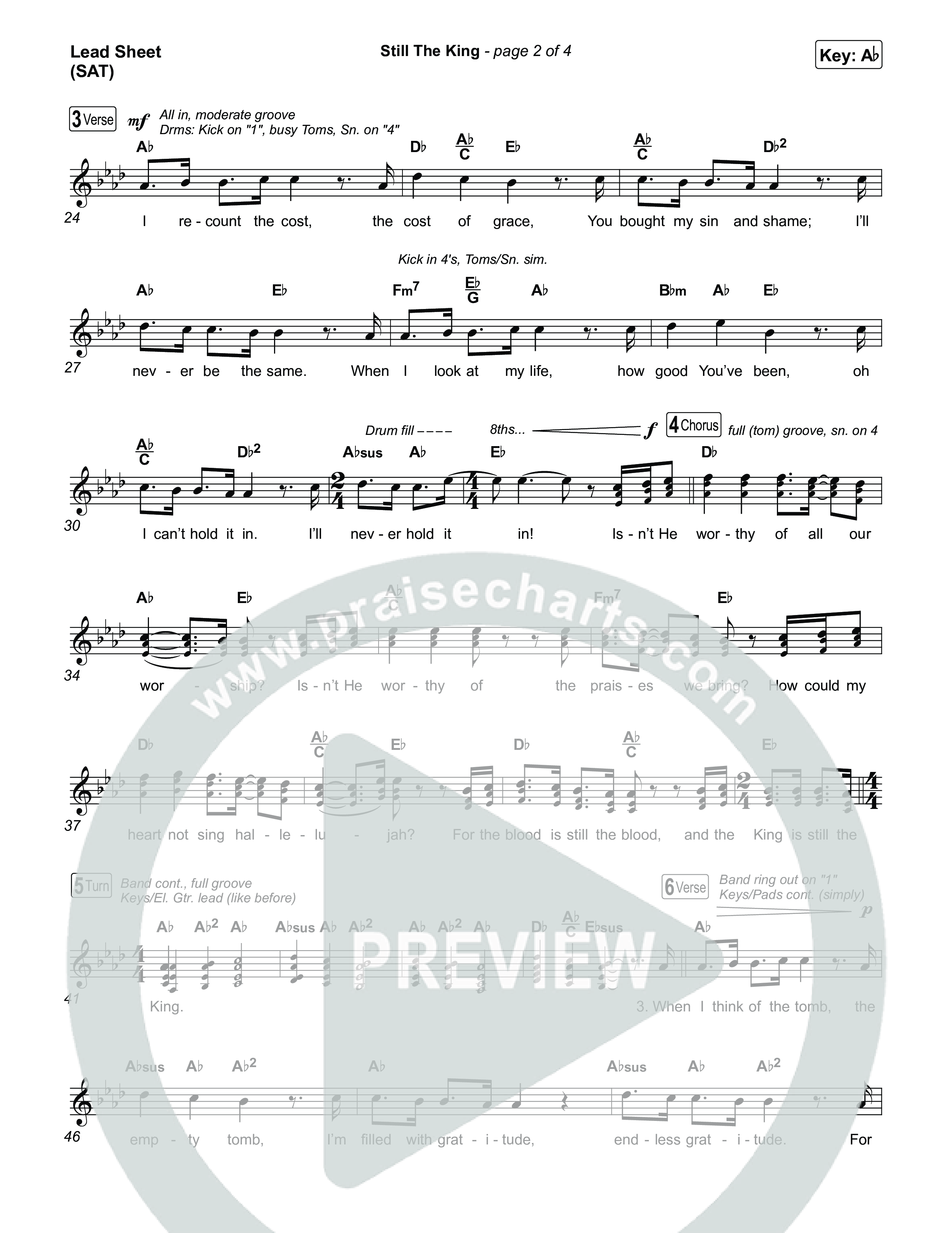 Still The King Lead Sheet (SAT) (Chris Tomlin)