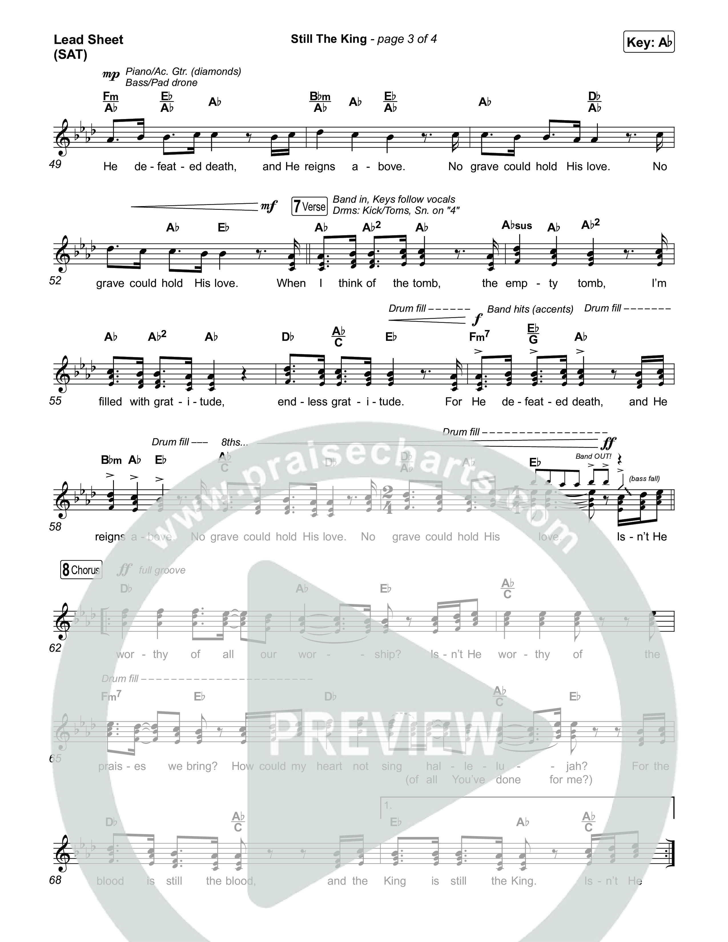 Still The King Lead Sheet (SAT) (Chris Tomlin)