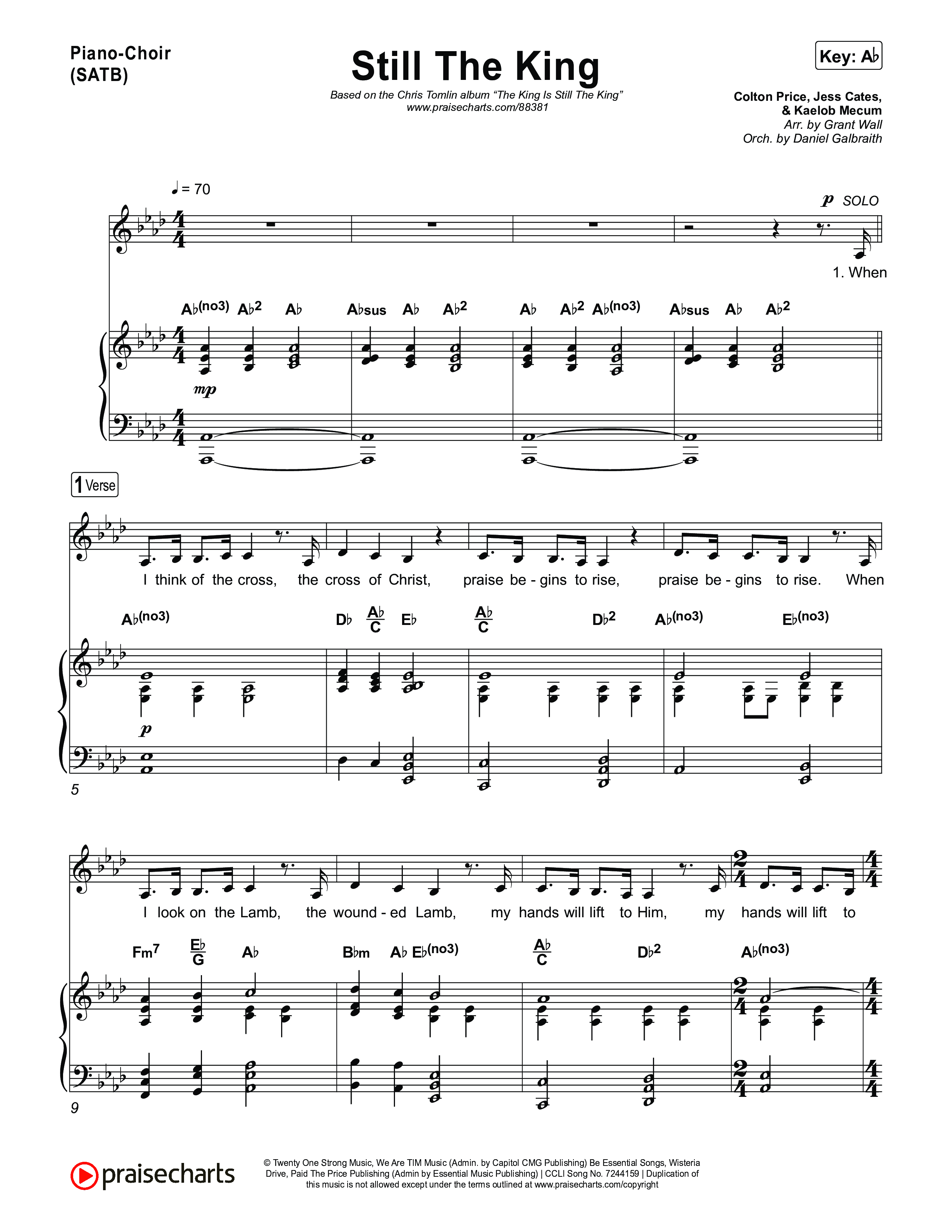 Still The King Piano/Vocal Pack (Chris Tomlin)