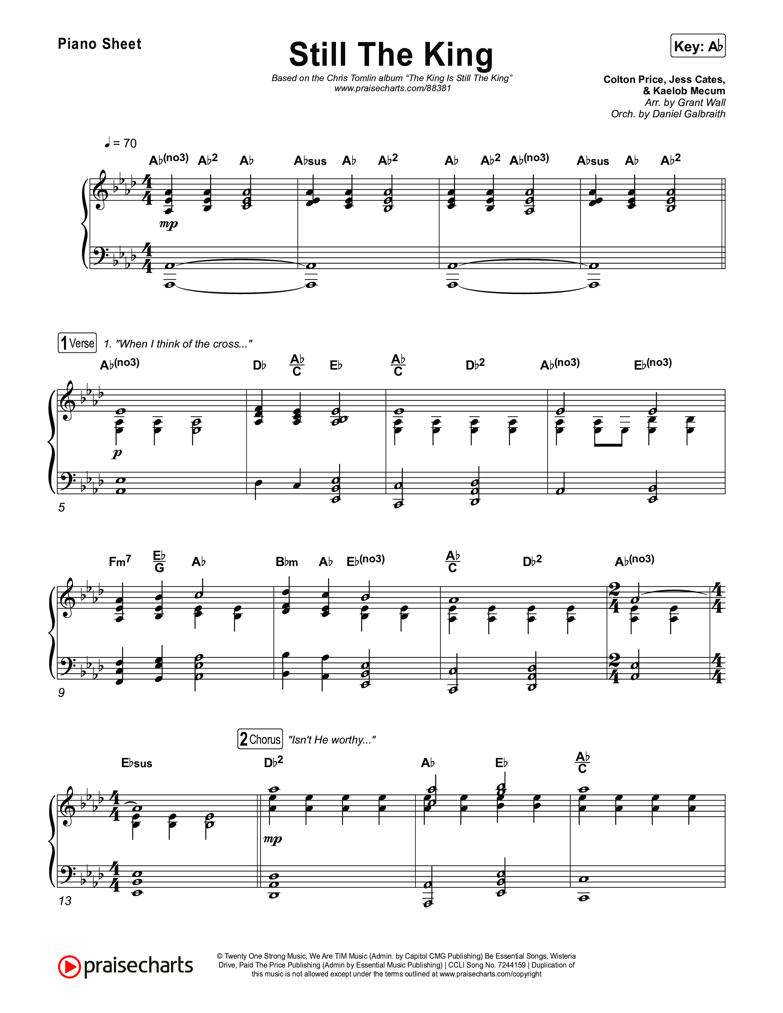 Still The King Piano Sheet (Chris Tomlin)