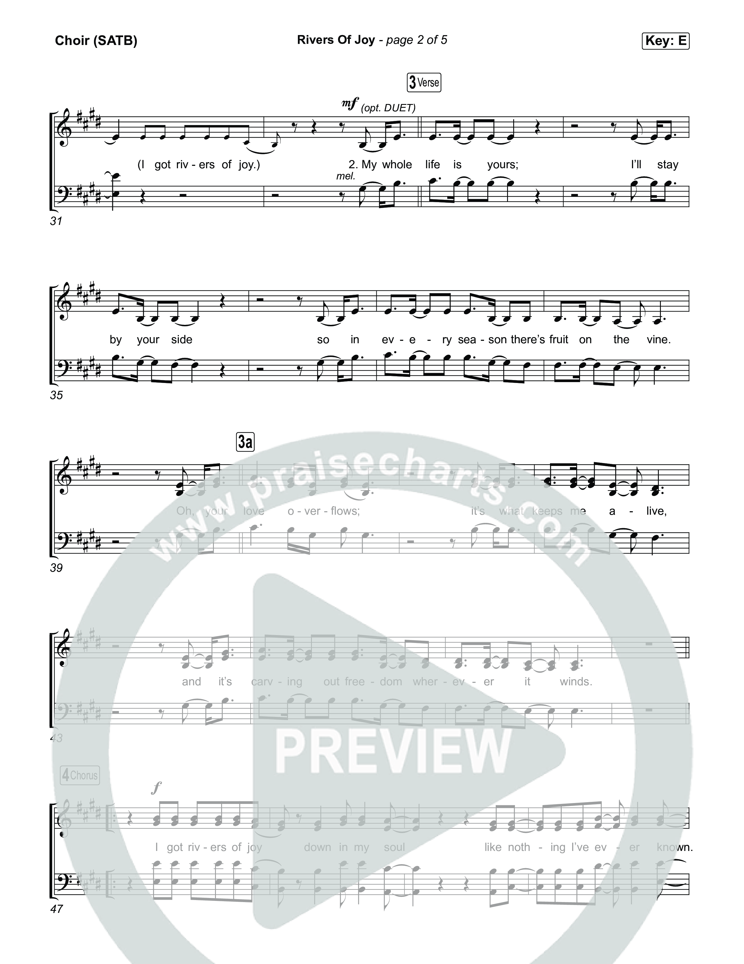 Rivers Of Joy Choir Sheet (SATB) (Chris Tomlin)