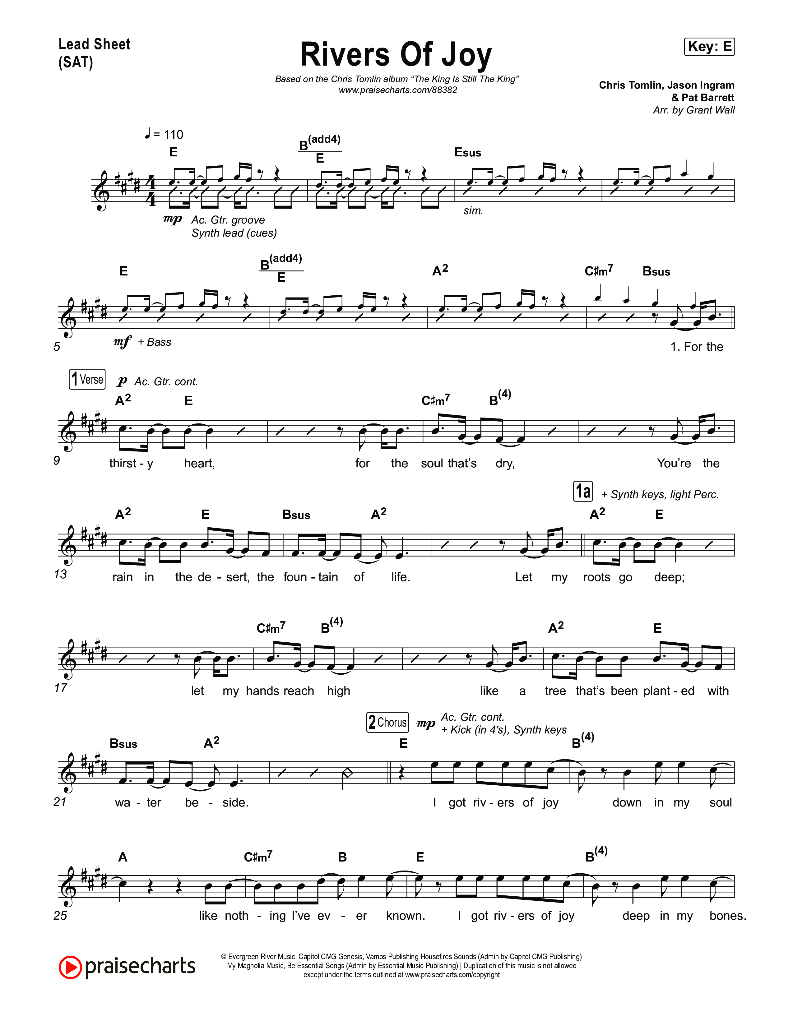 Rivers Of Joy Lead Sheet (SAT) (Chris Tomlin)