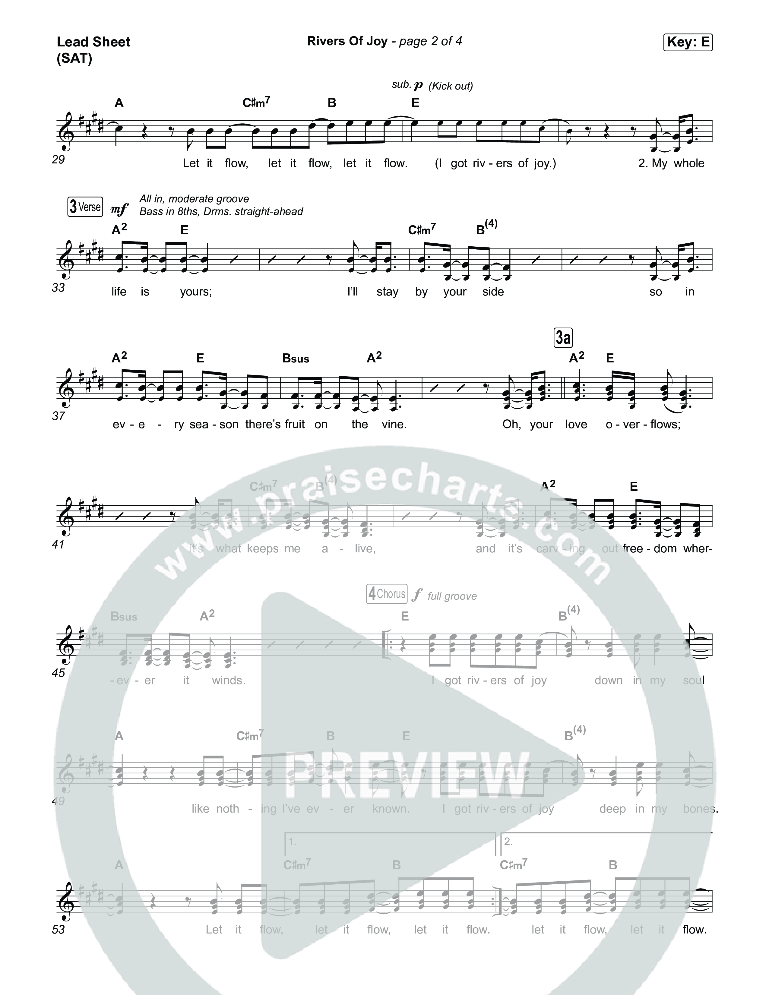 Rivers Of Joy Lead Sheet (SAT) (Chris Tomlin)