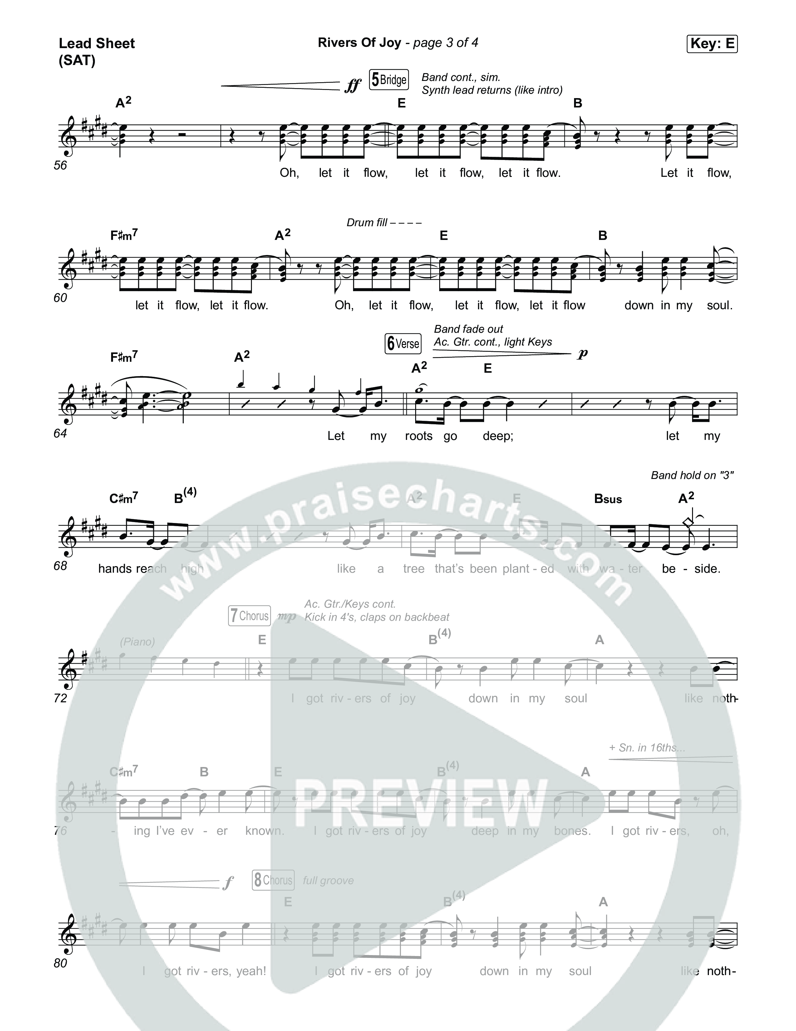 Rivers Of Joy Lead Sheet (SAT) (Chris Tomlin)