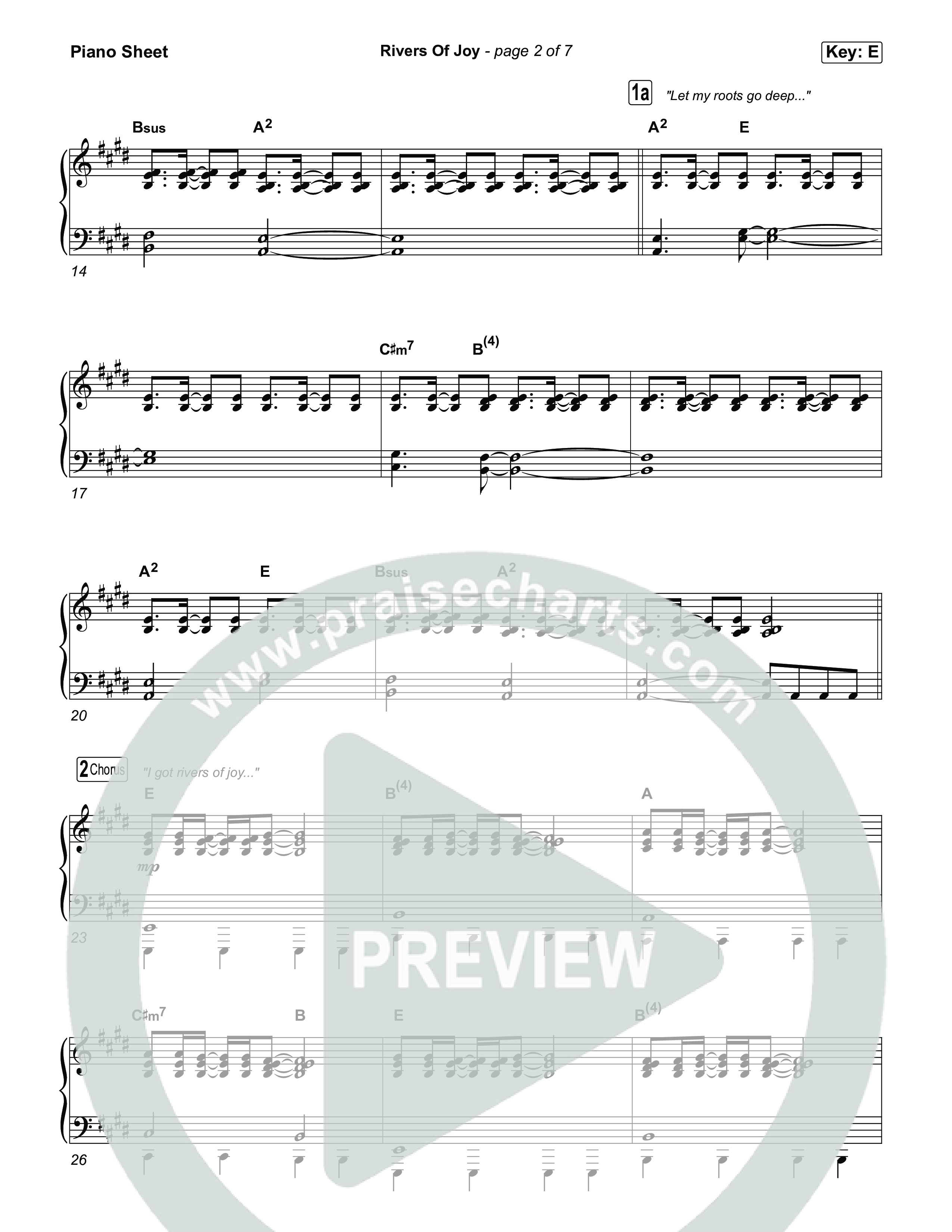 Rivers Of Joy Piano Sheet (Chris Tomlin)