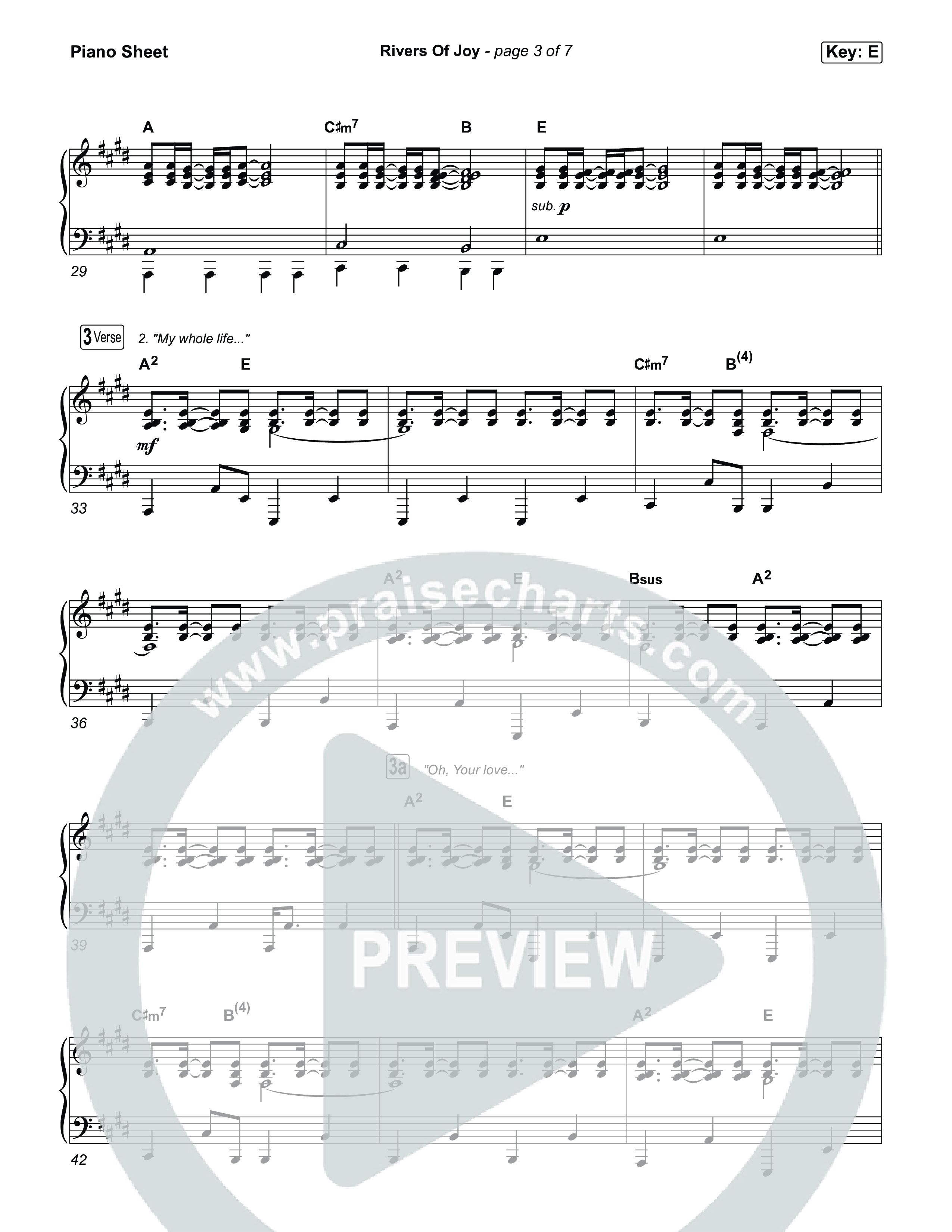 Rivers Of Joy Piano Sheet (Chris Tomlin)