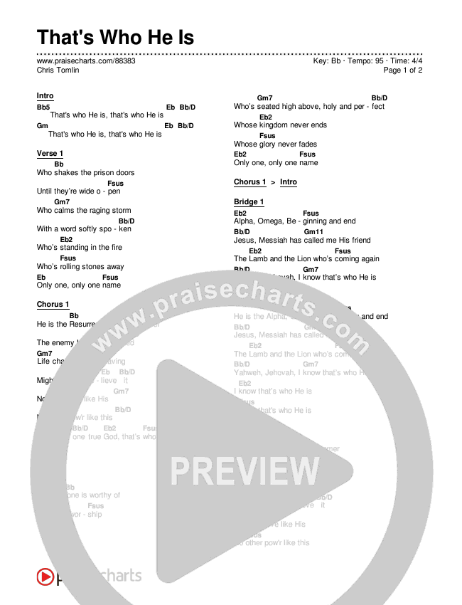 That's Who He Is Chords & Lyrics (Chris Tomlin)