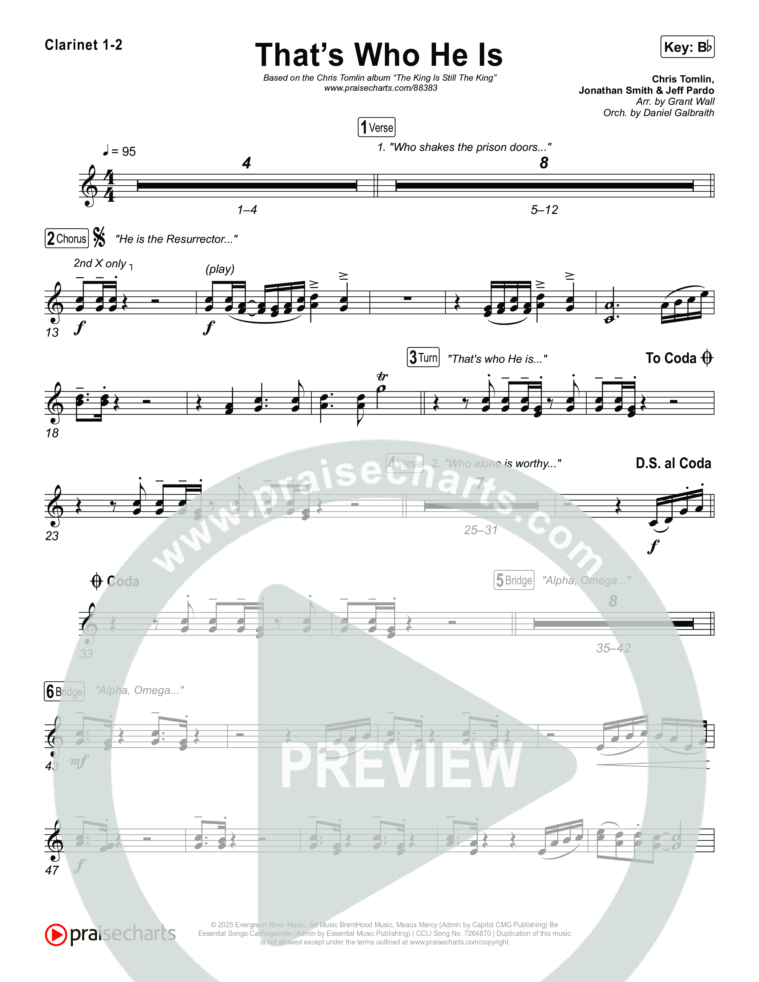 That's Who He Is Clarinet 1/2 (Chris Tomlin)